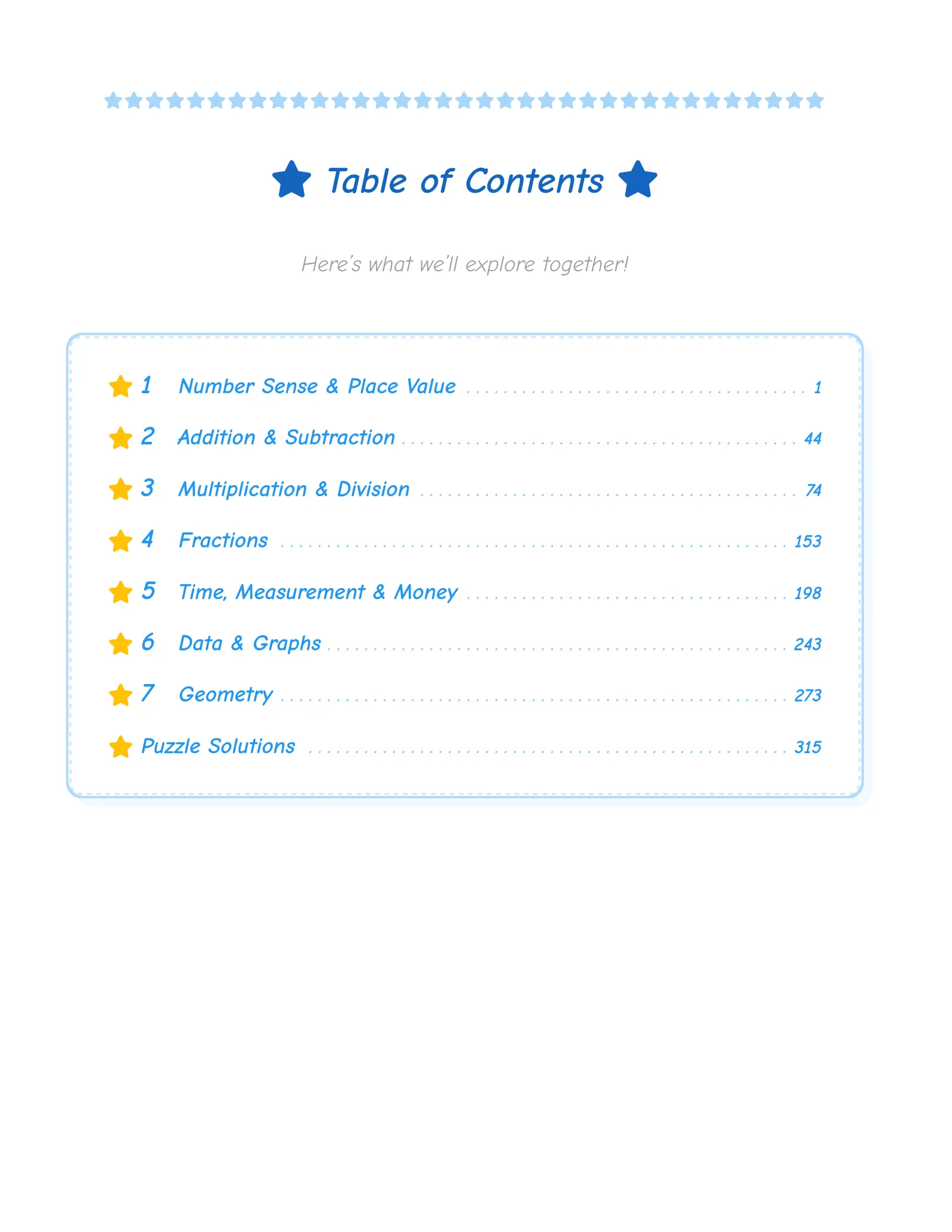 ViewMath book table of contents page
