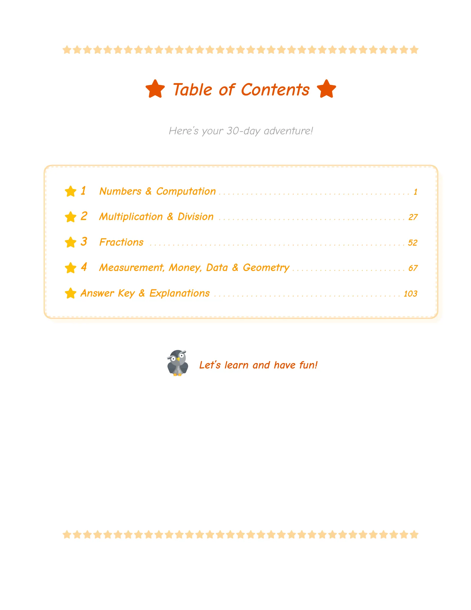 ViewMath book table of contents page