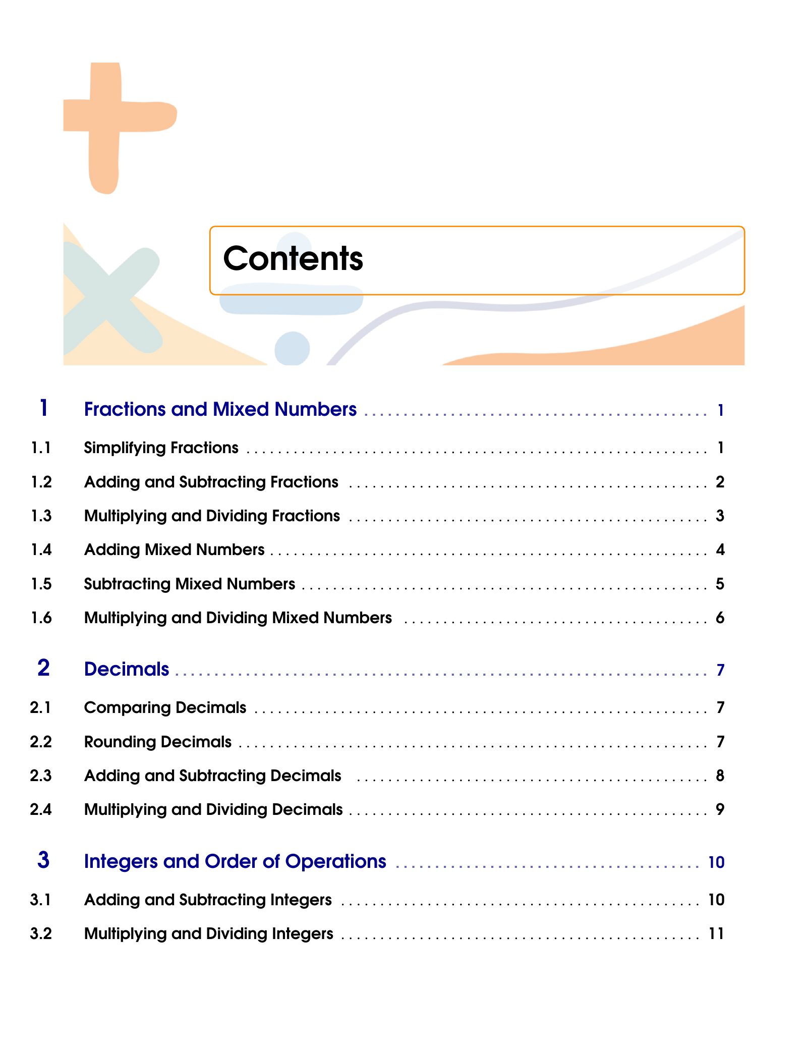 ViewMath book table of contents page