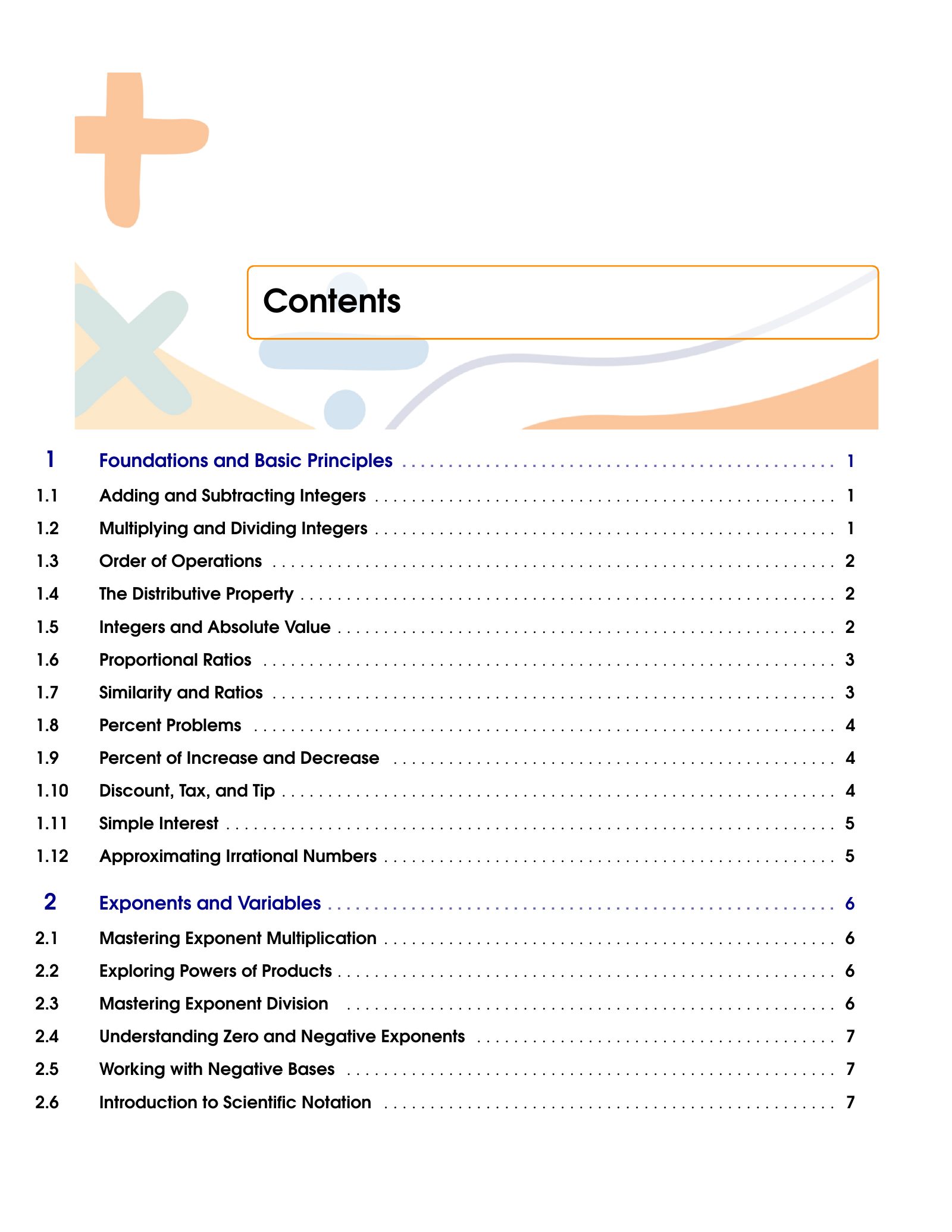 ViewMath book table of contents page