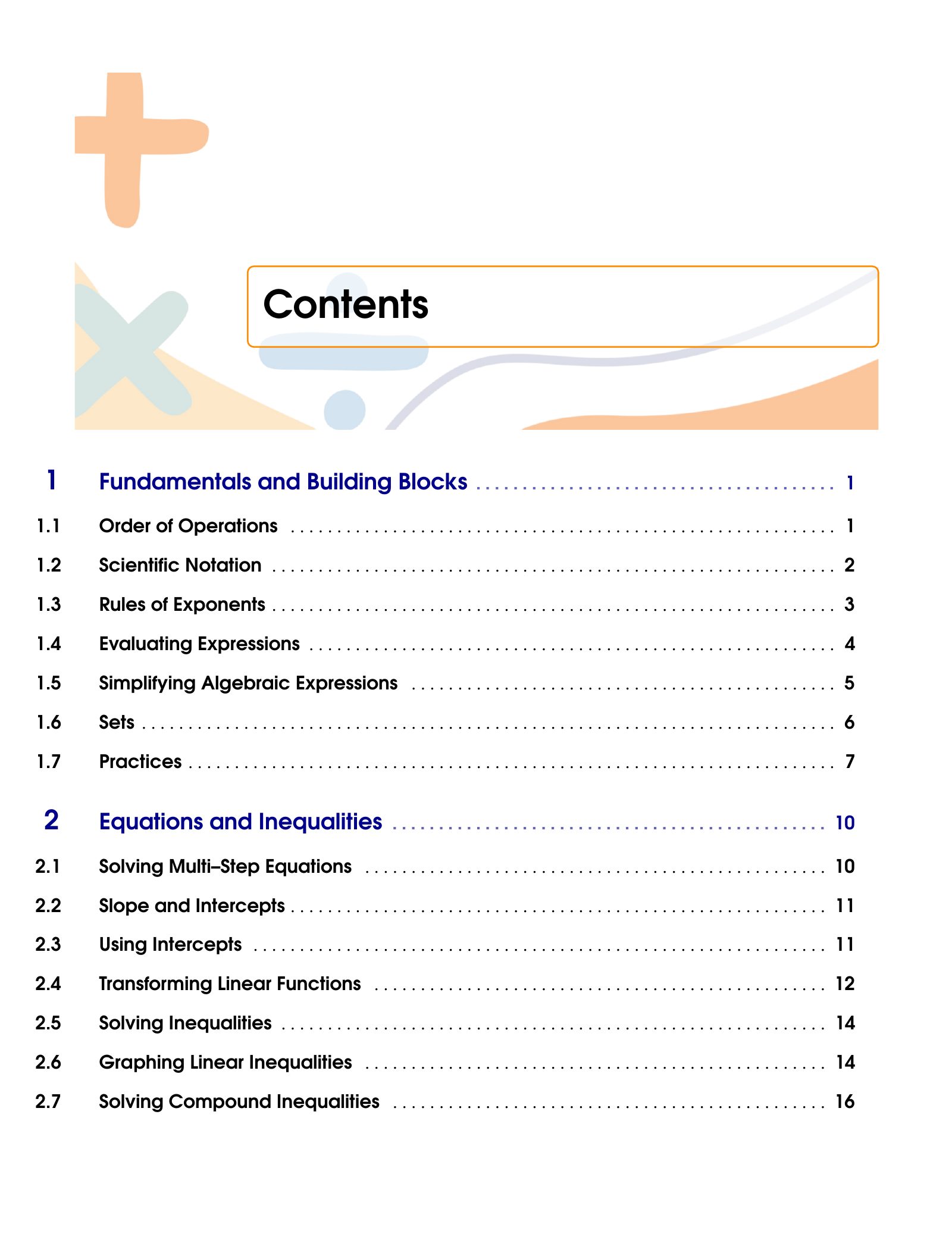 ViewMath book table of contents page