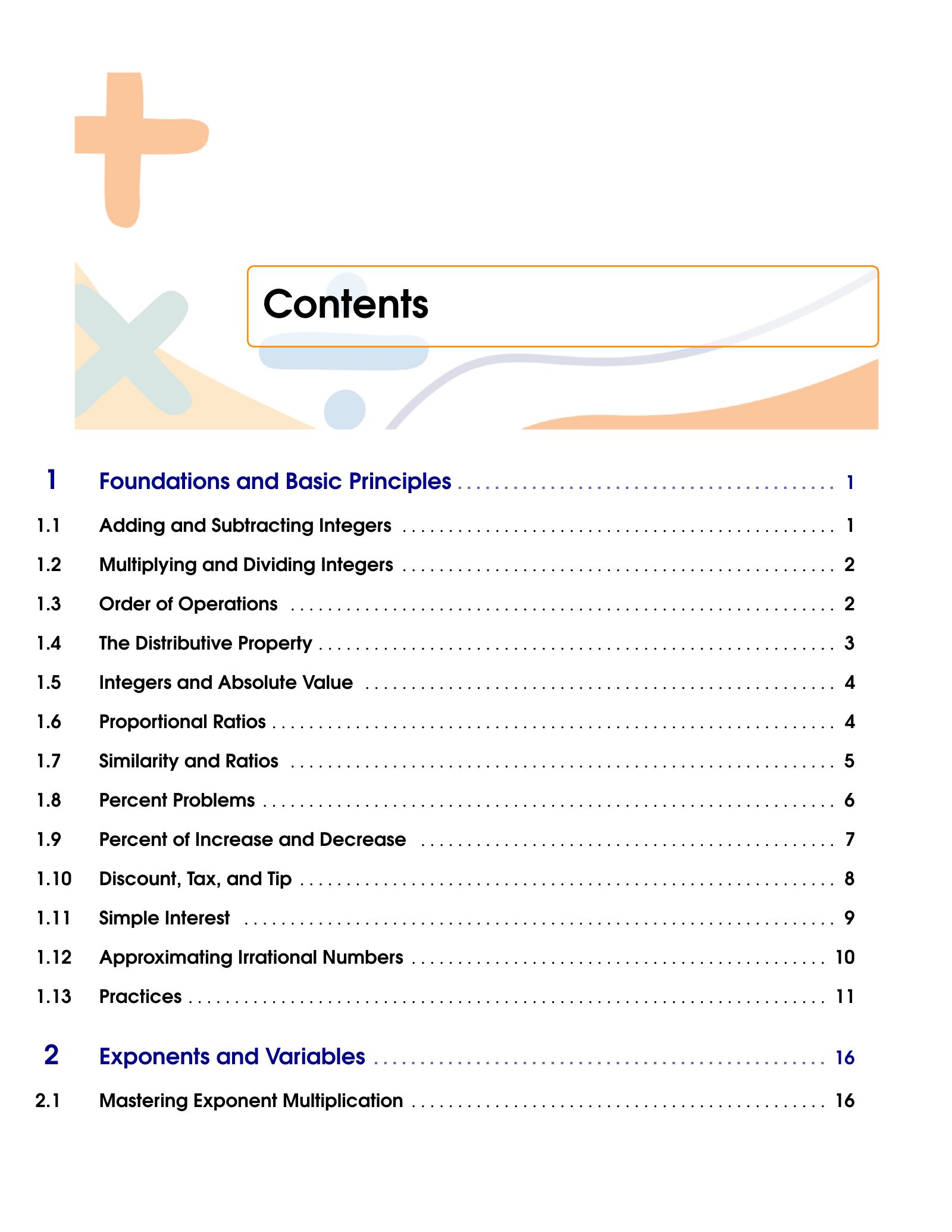 ViewMath book table of contents page