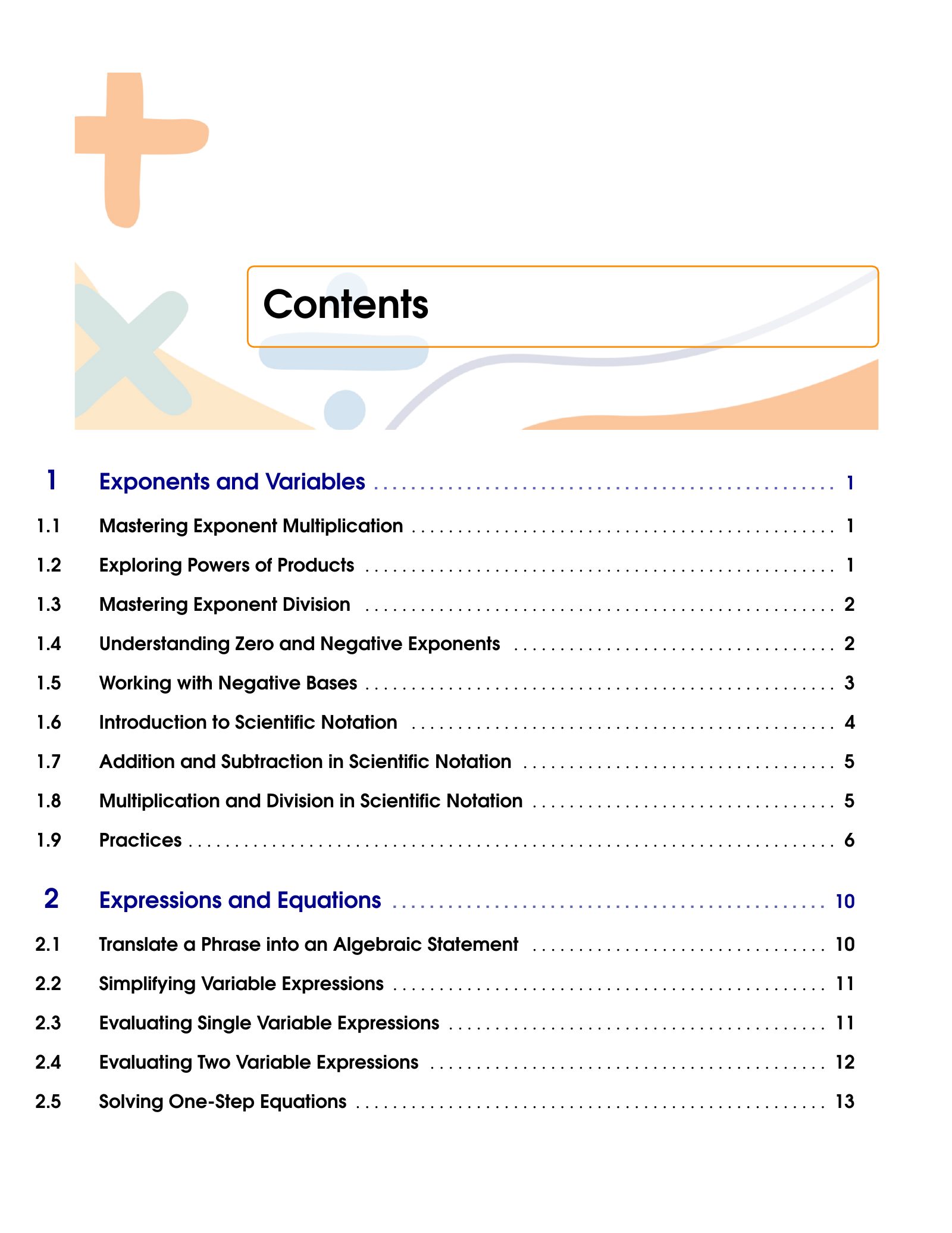 ViewMath book table of contents page