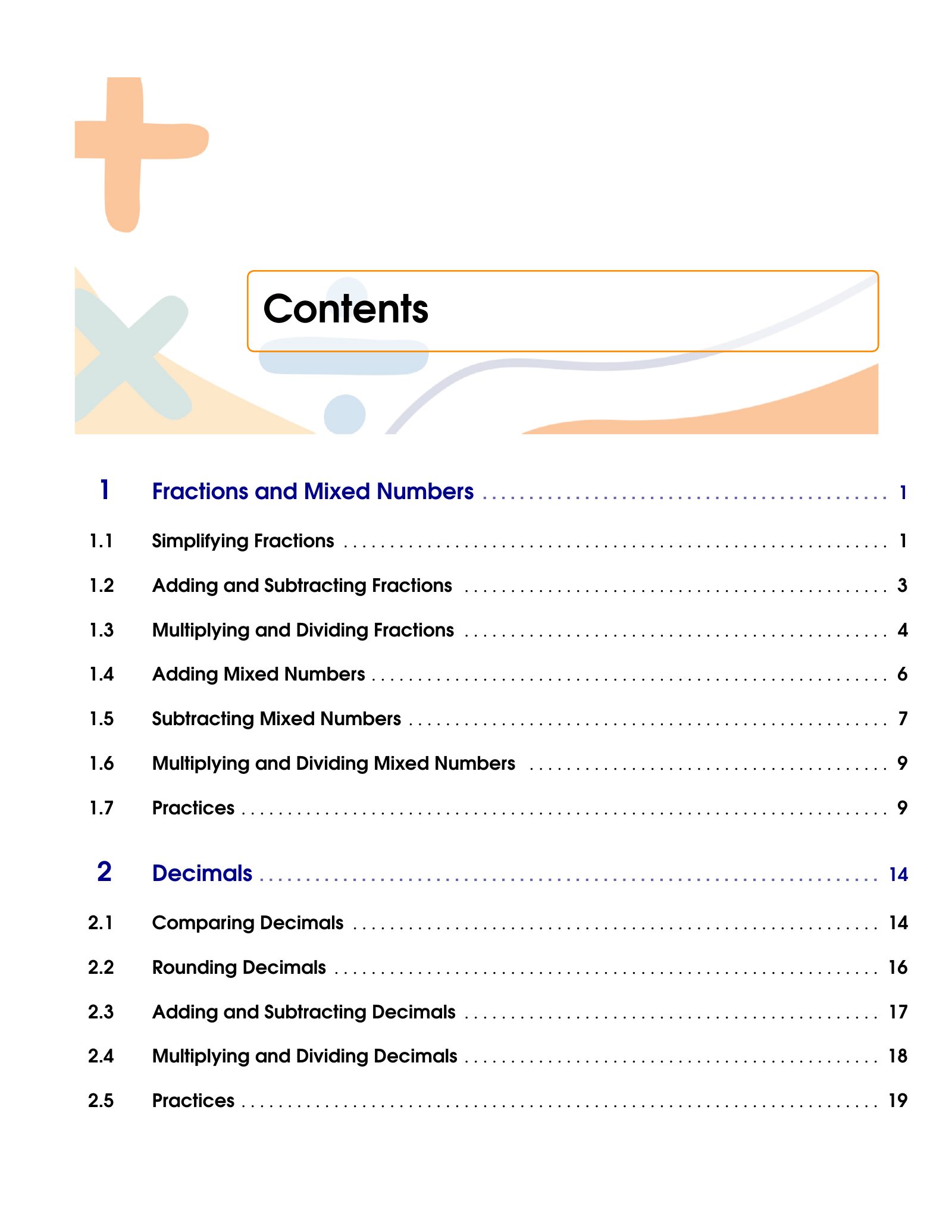 ViewMath book table of contents page