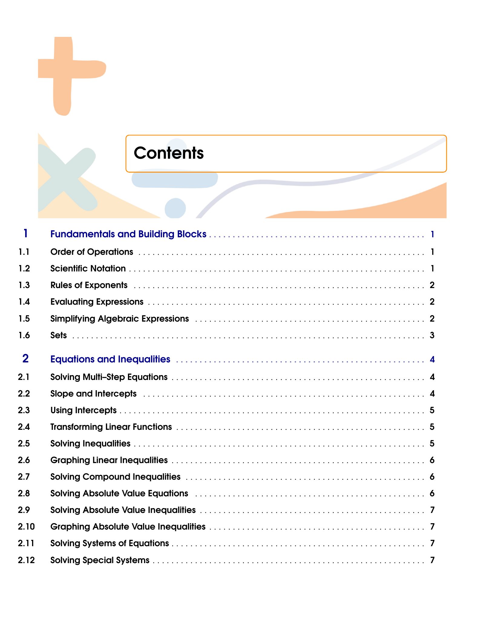 ViewMath book table of contents page
