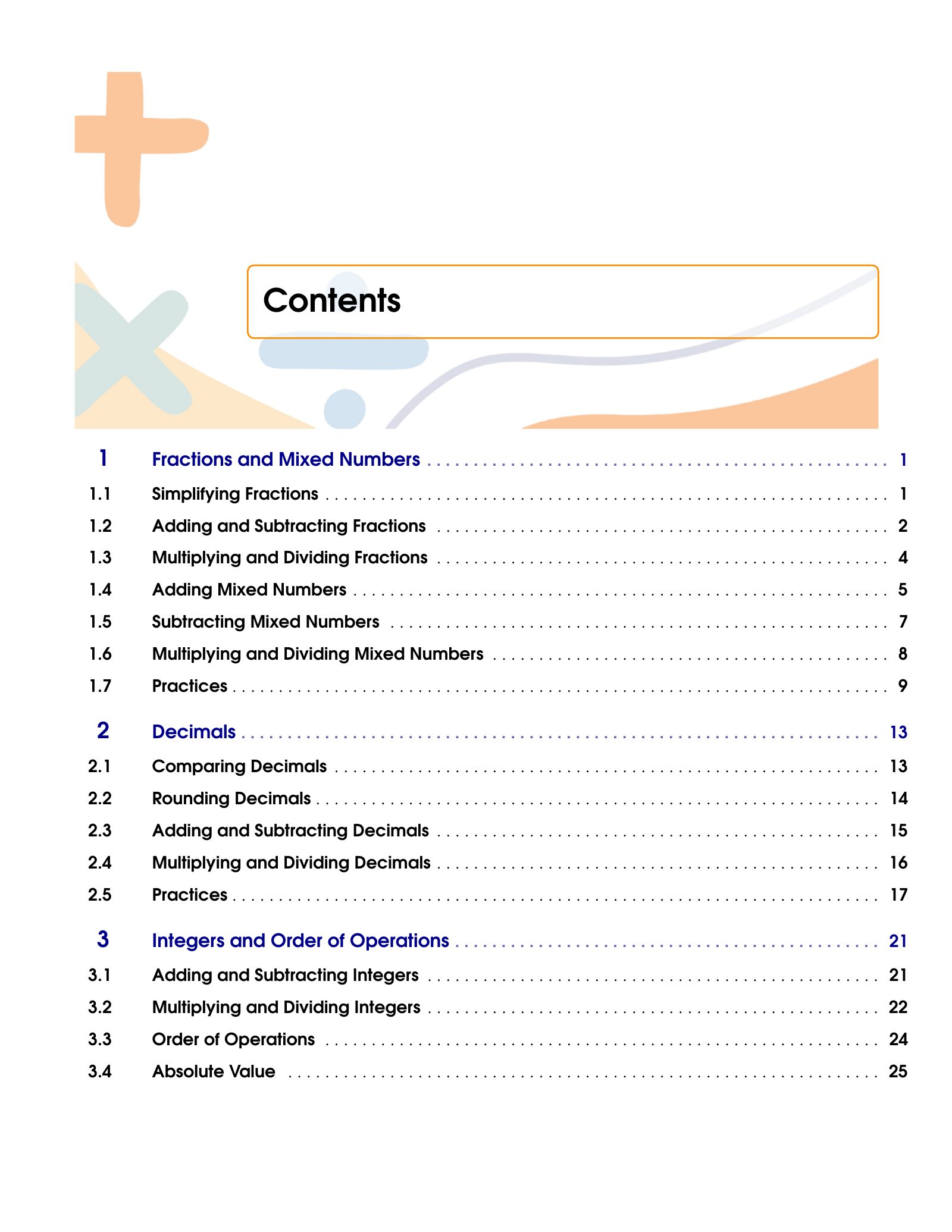 ViewMath book table of contents page
