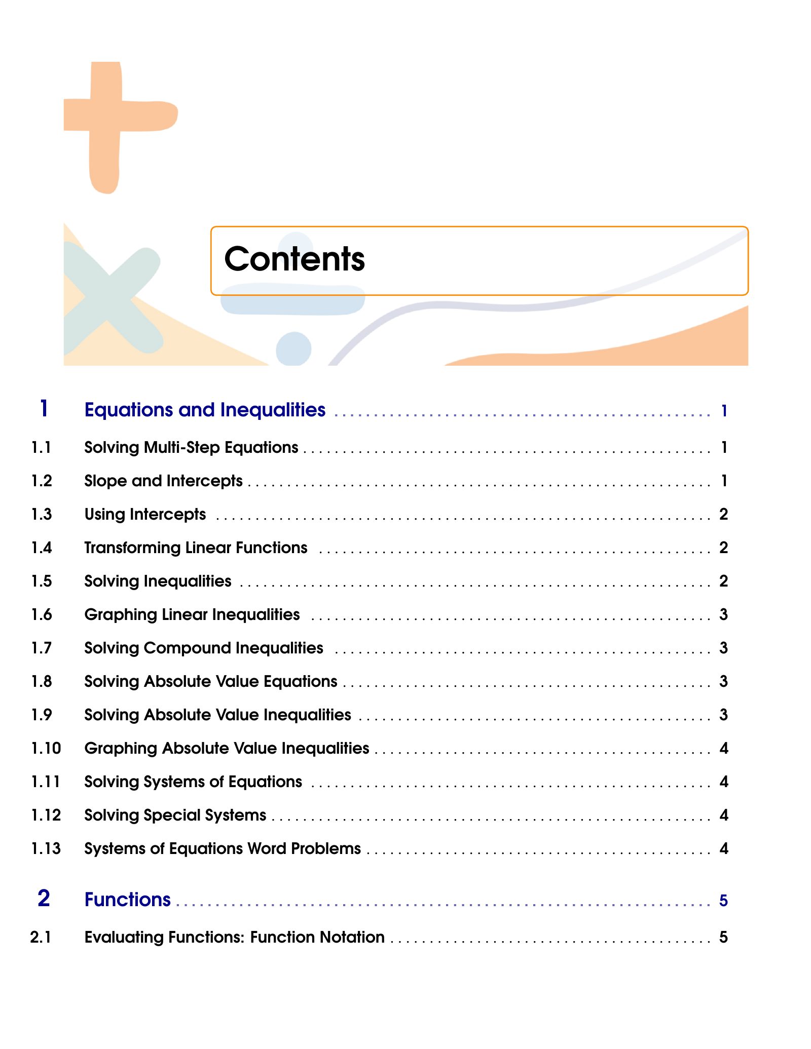 ViewMath book table of contents page
