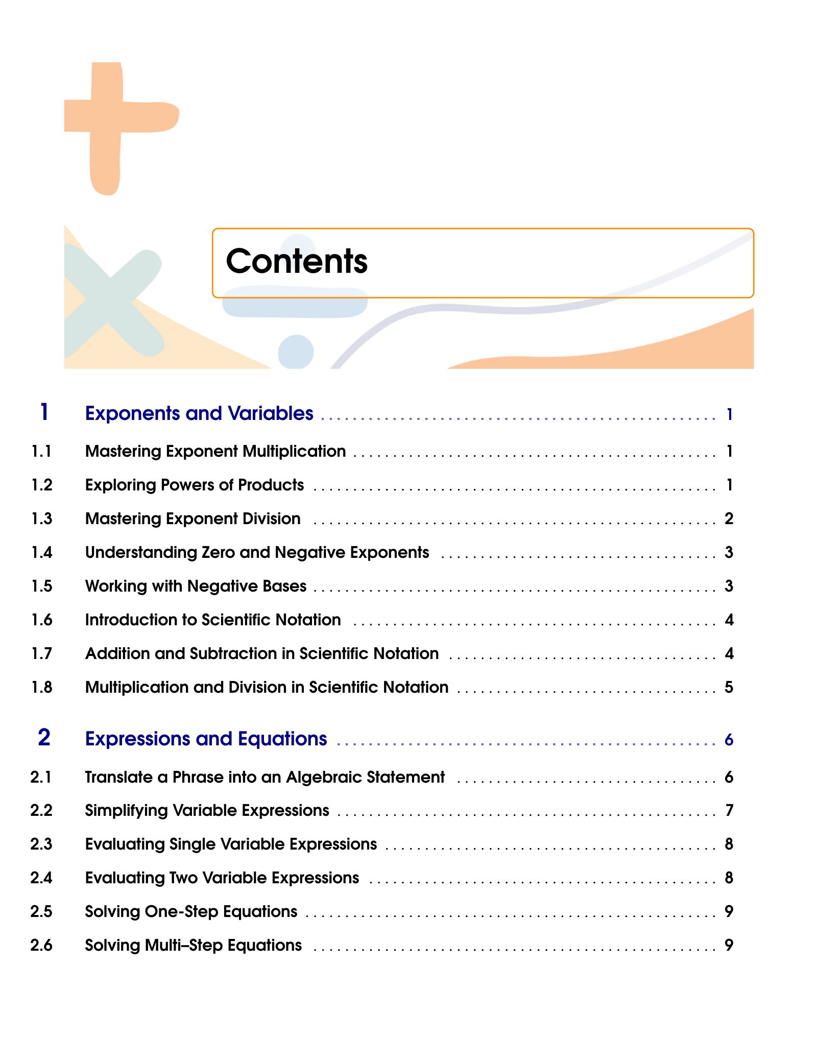 ViewMath book table of contents page