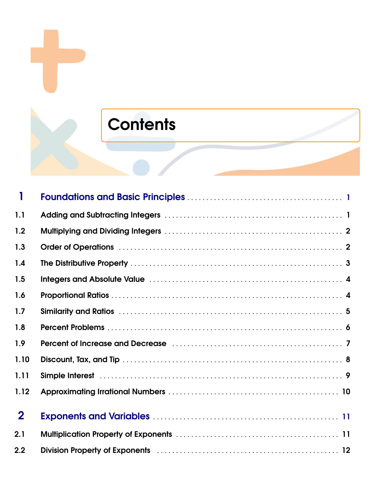 ViewMath book table of contents page
