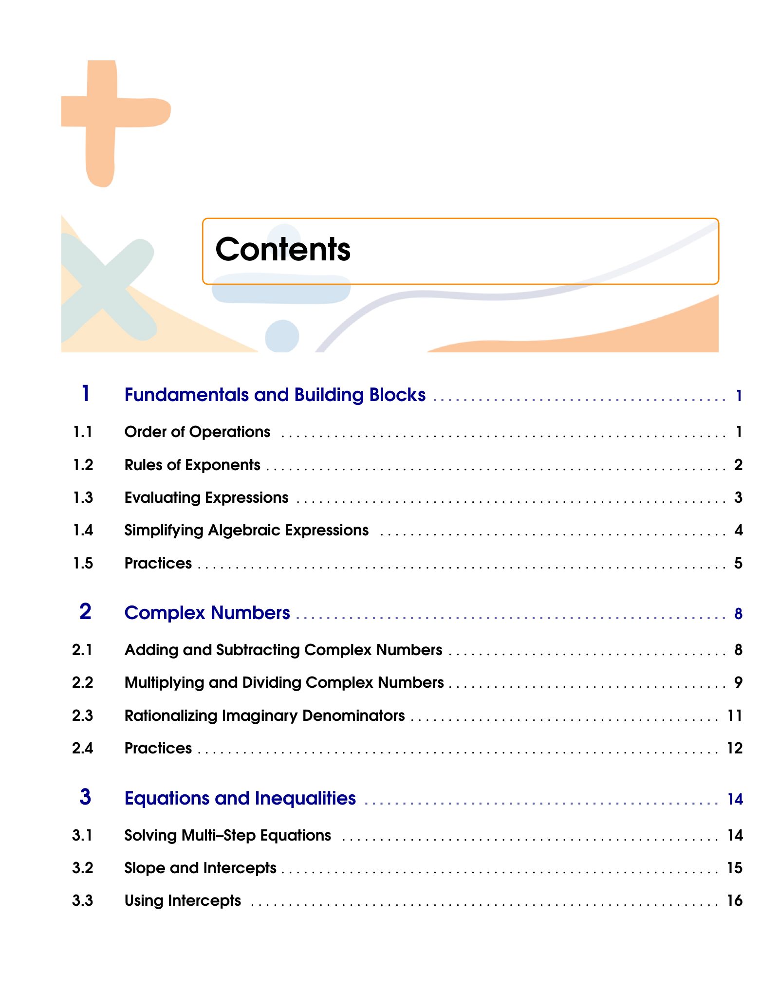 ViewMath book table of contents page