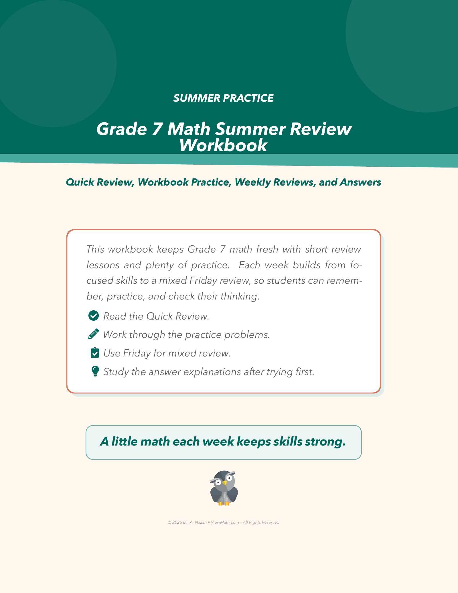 ViewMath book welcome and introduction page