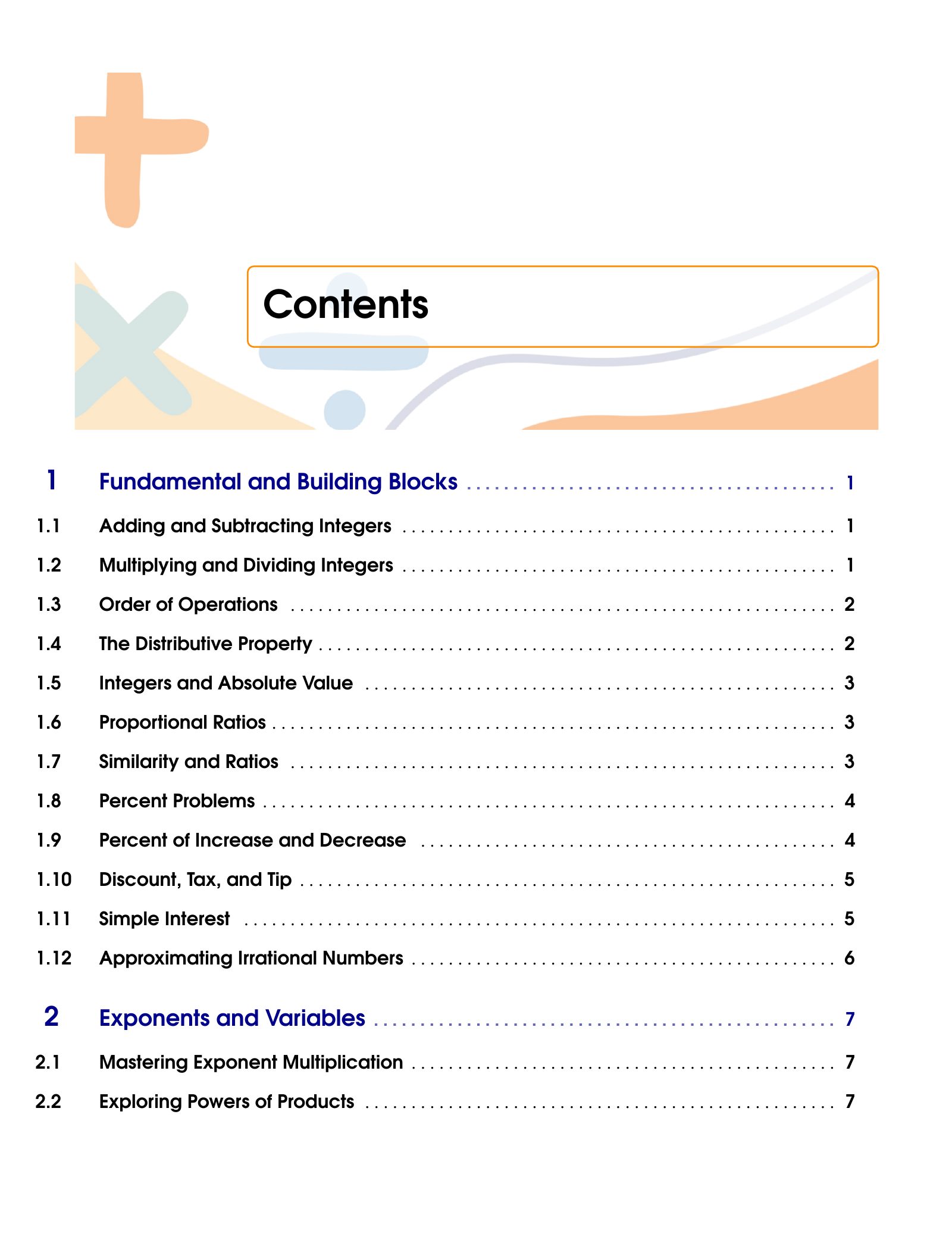 ViewMath book table of contents page