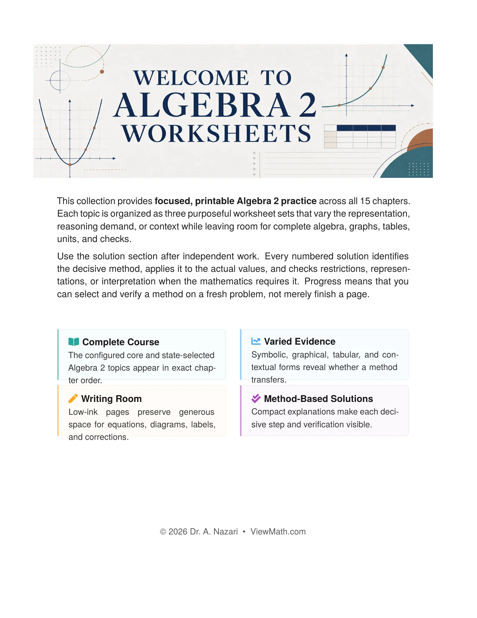 ViewMath book welcome and introduction page