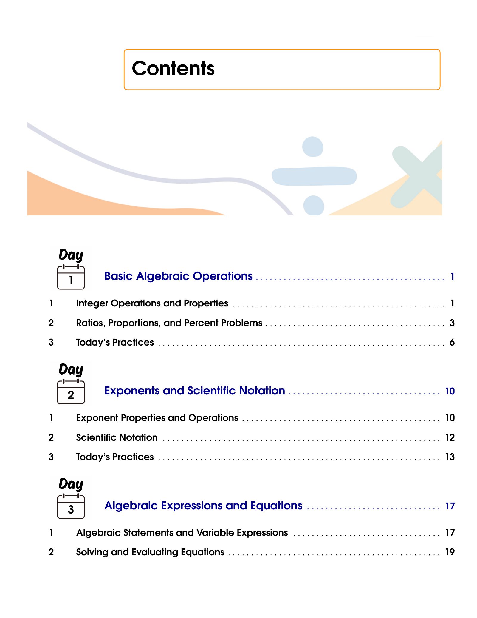 ViewMath book table of contents page
