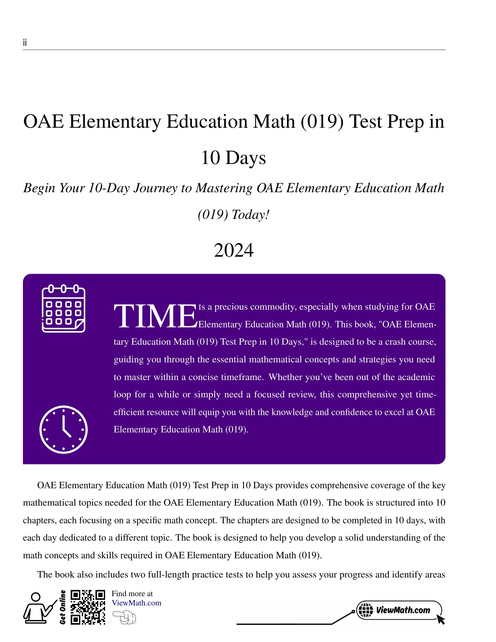 ViewMath book welcome and introduction page