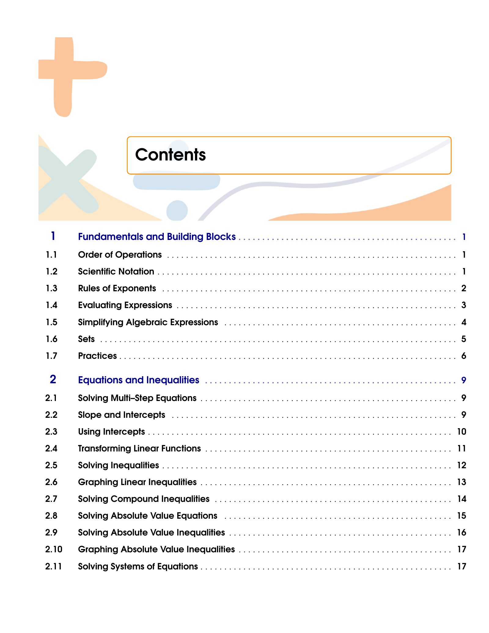 ViewMath book table of contents page