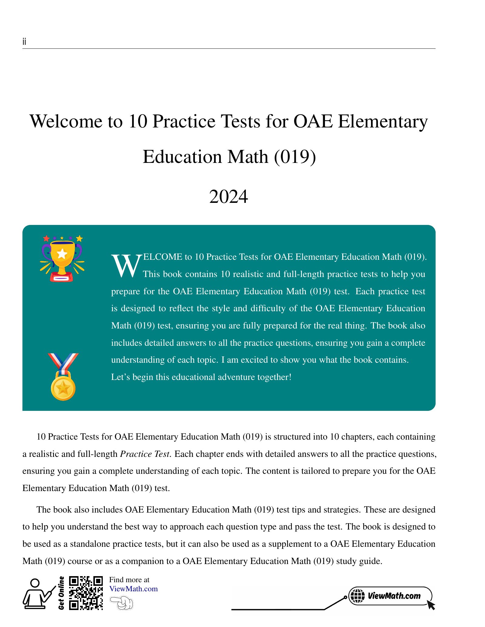 ViewMath book welcome and introduction page