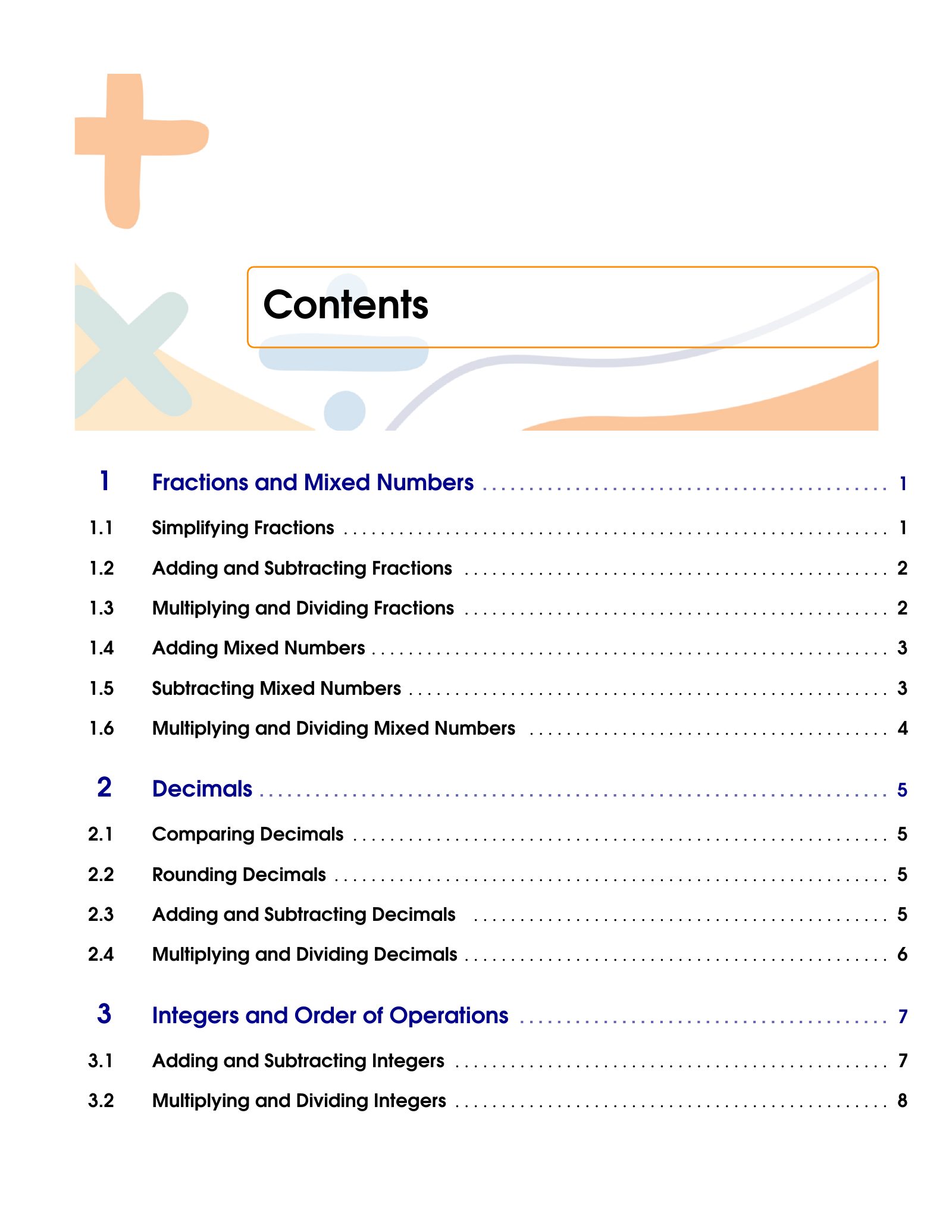 ViewMath book table of contents page