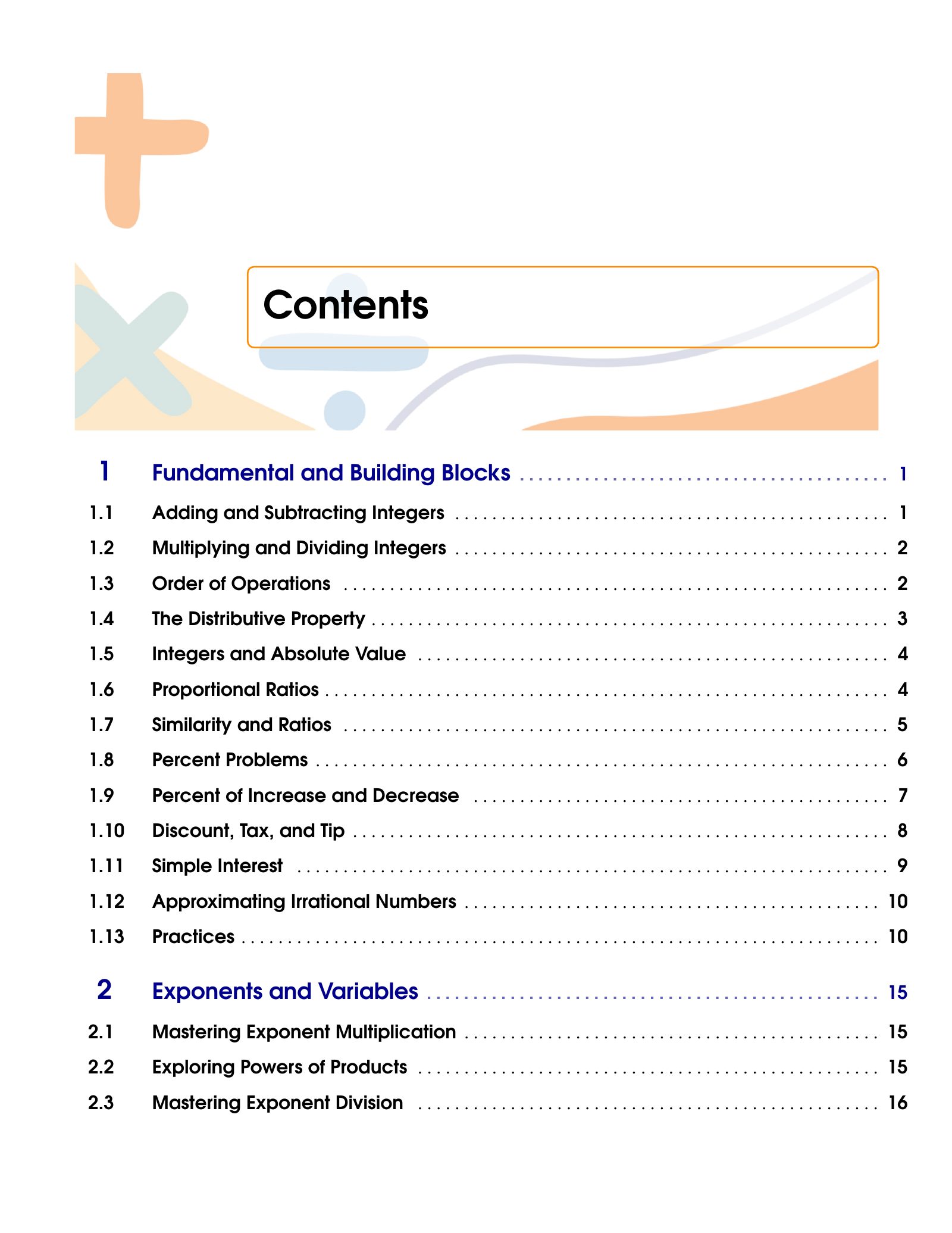 ViewMath book table of contents page