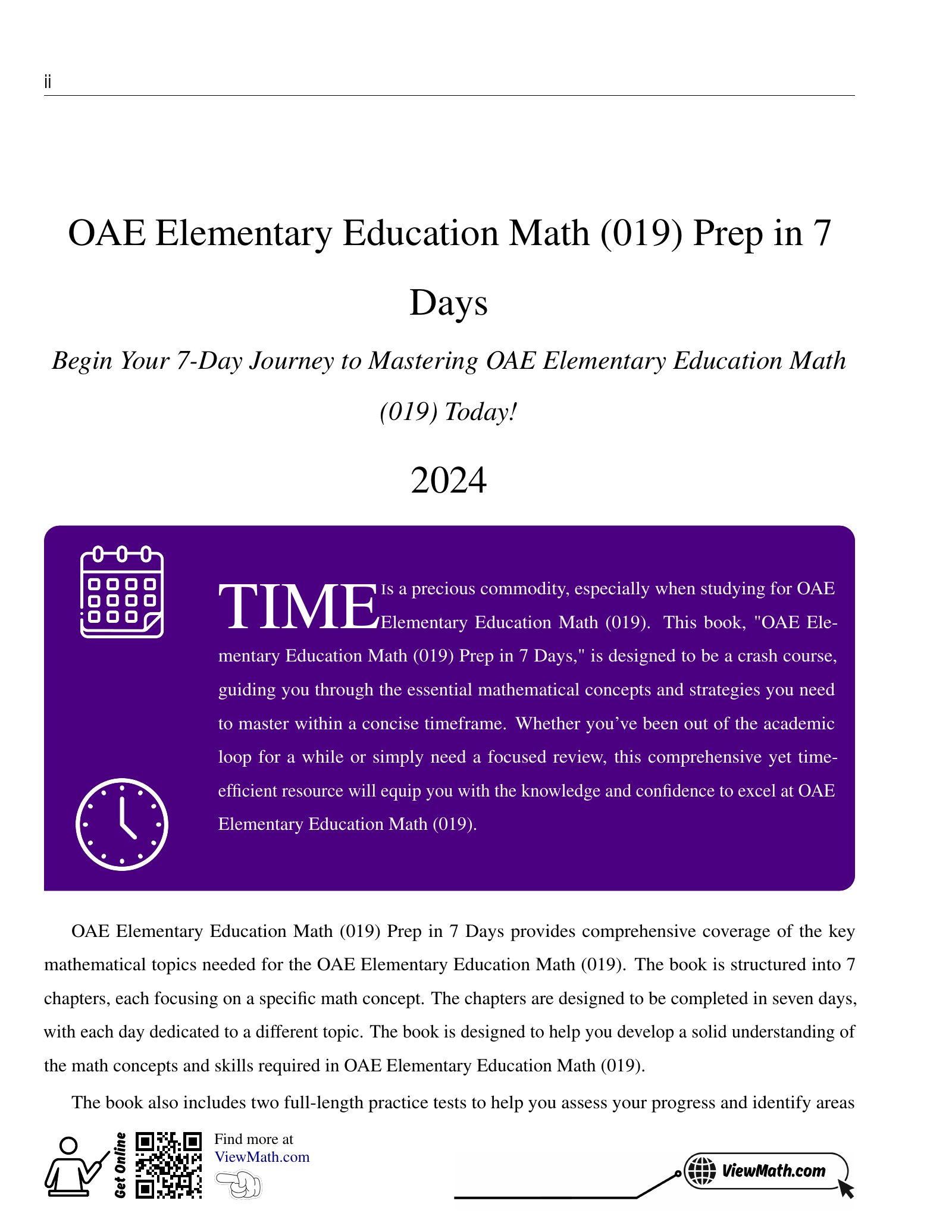 ViewMath book welcome and introduction page