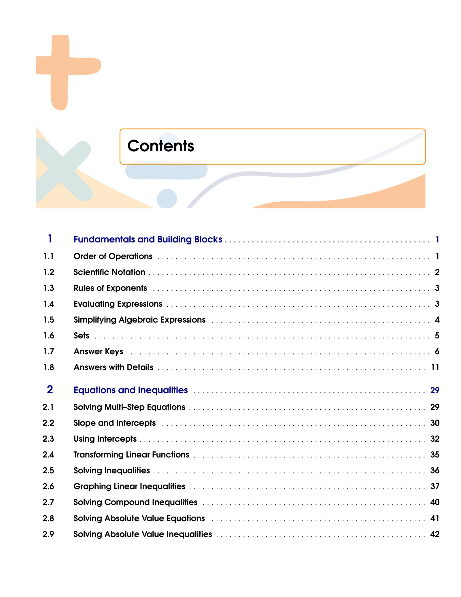 ViewMath book table of contents page