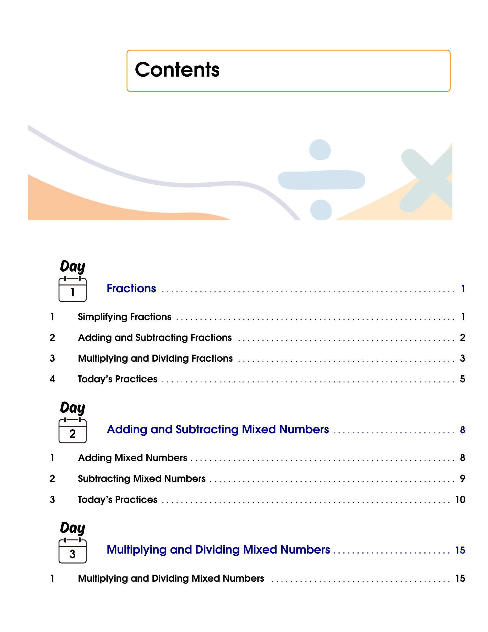 ViewMath book table of contents page