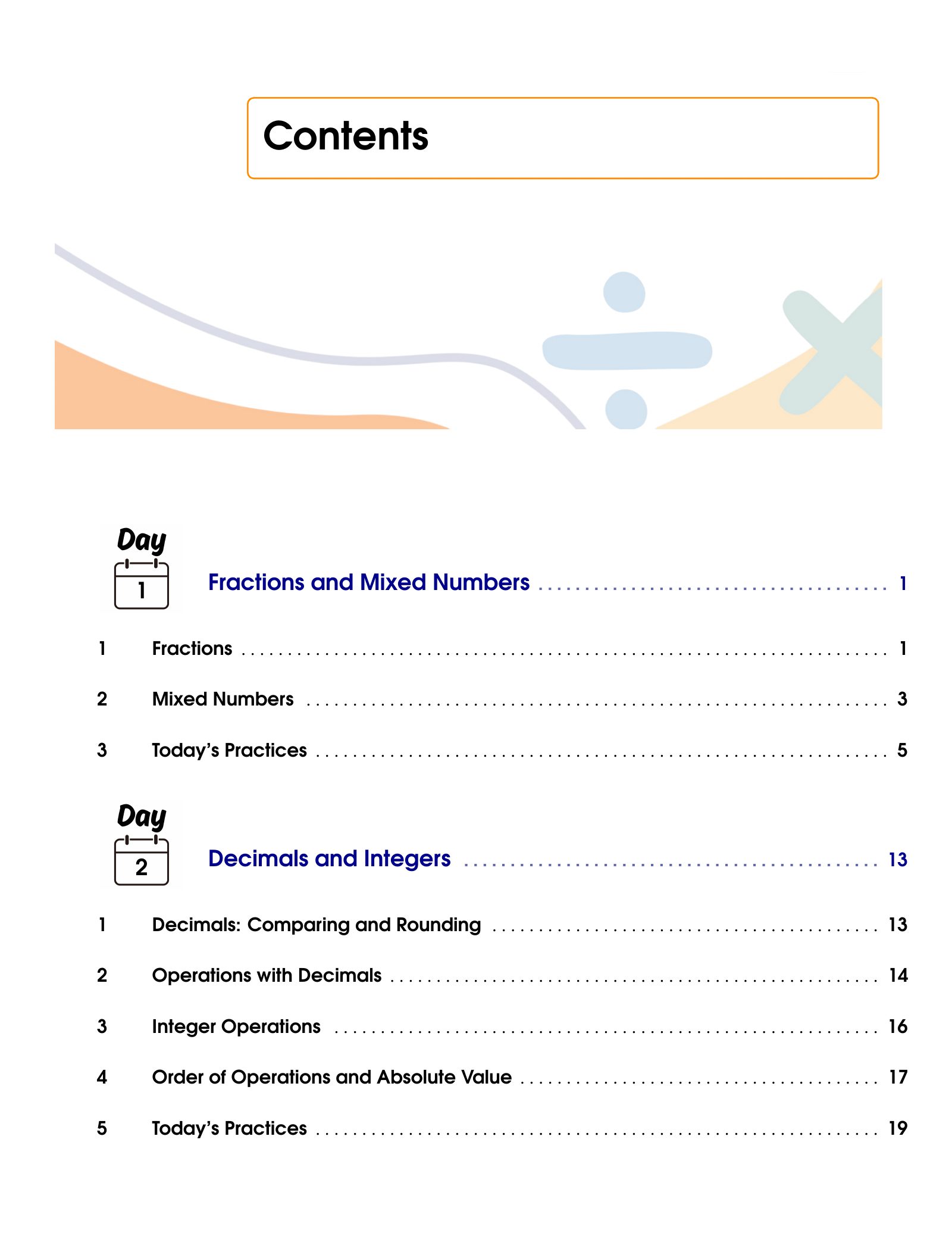ViewMath book table of contents page