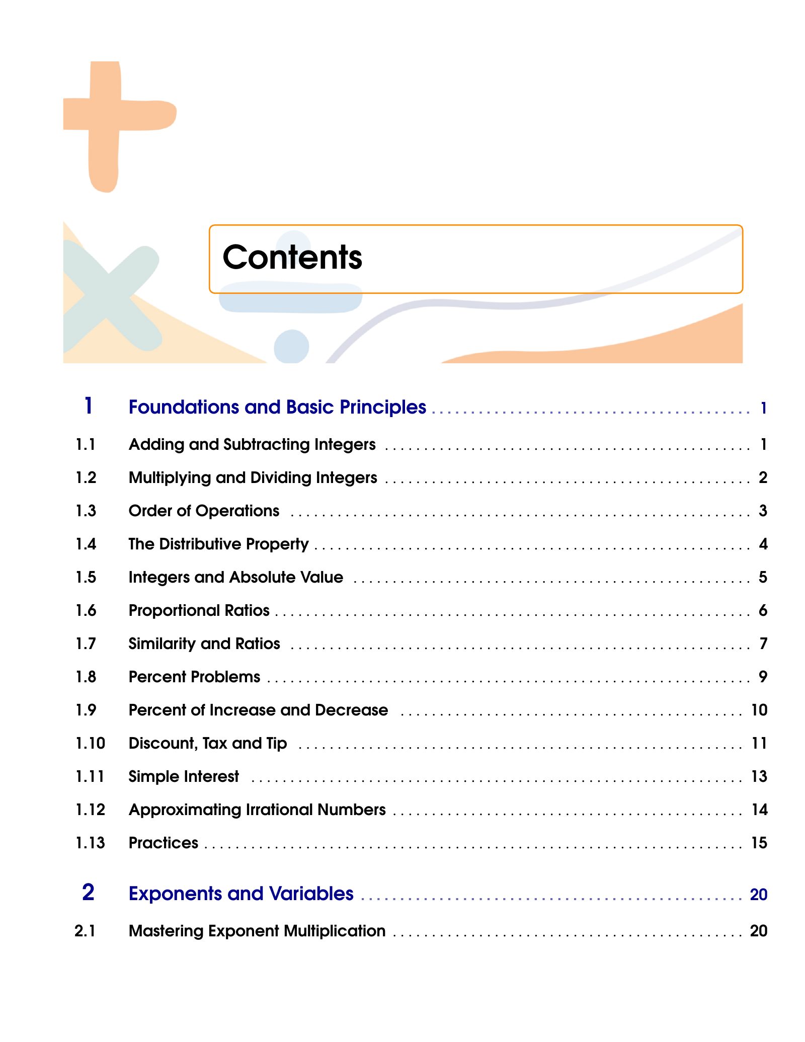 ViewMath book table of contents page