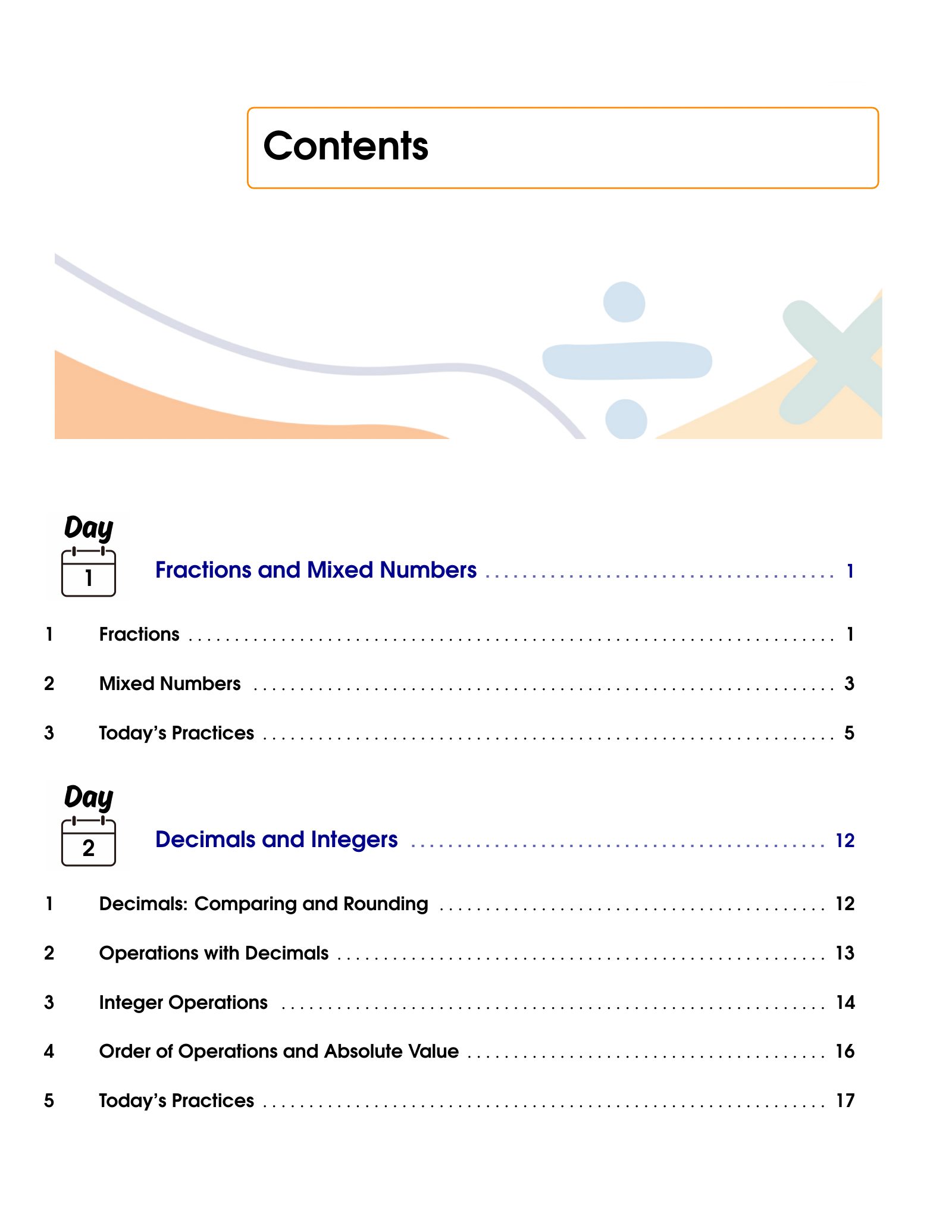 ViewMath book table of contents page