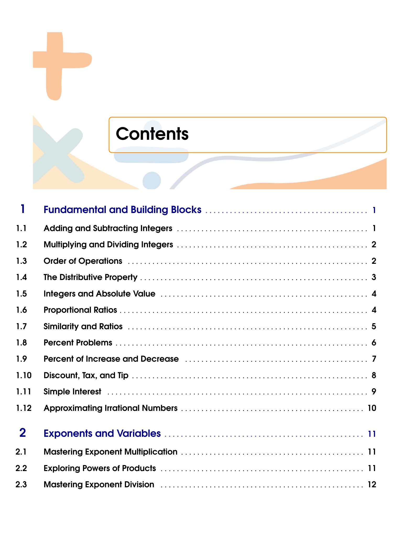 ViewMath book table of contents page