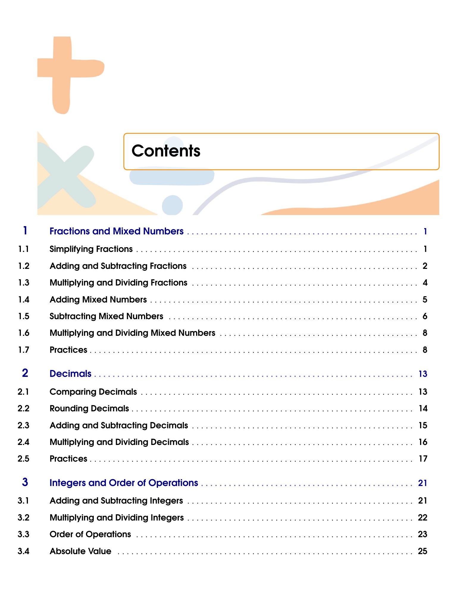 ViewMath book table of contents page