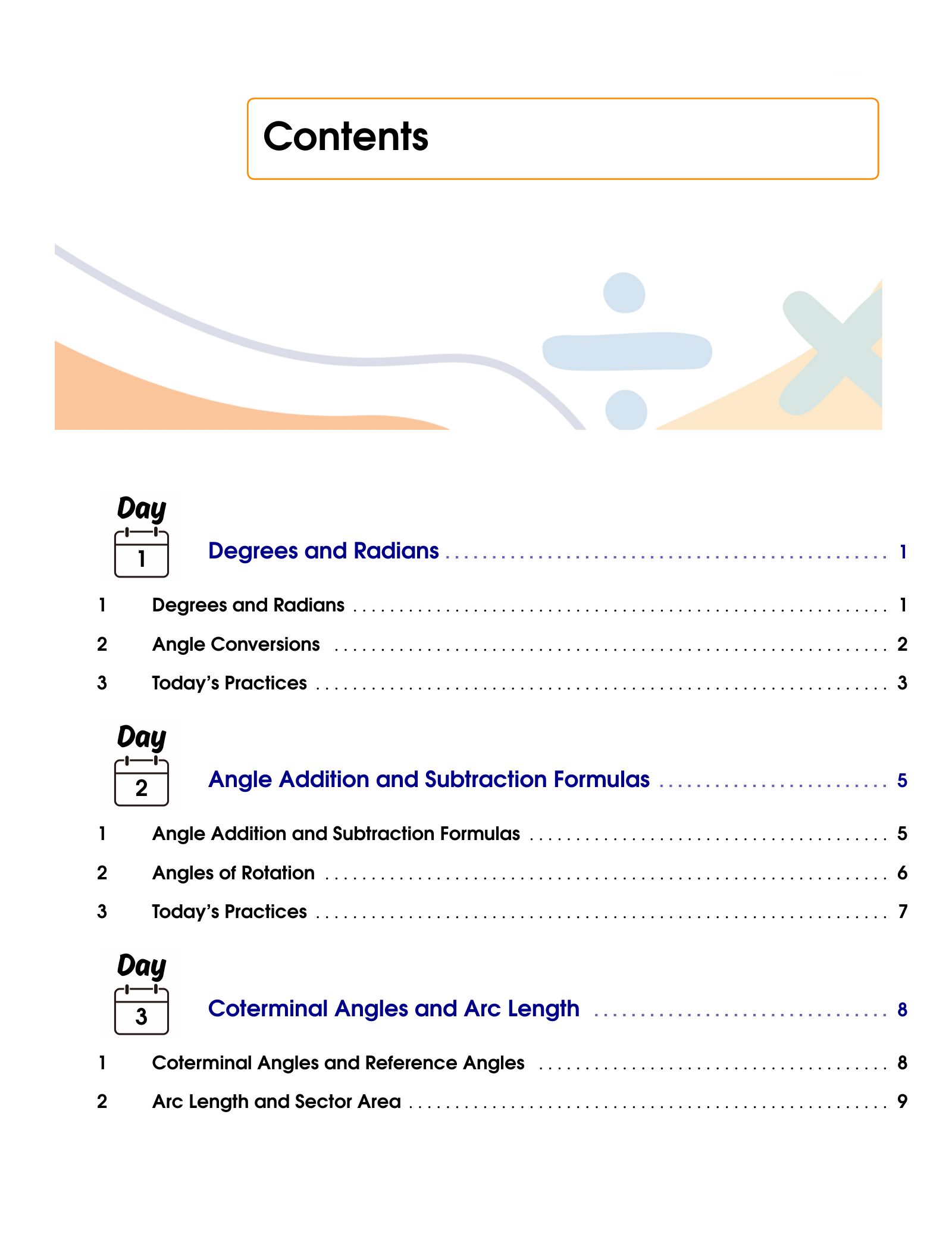 ViewMath book table of contents page