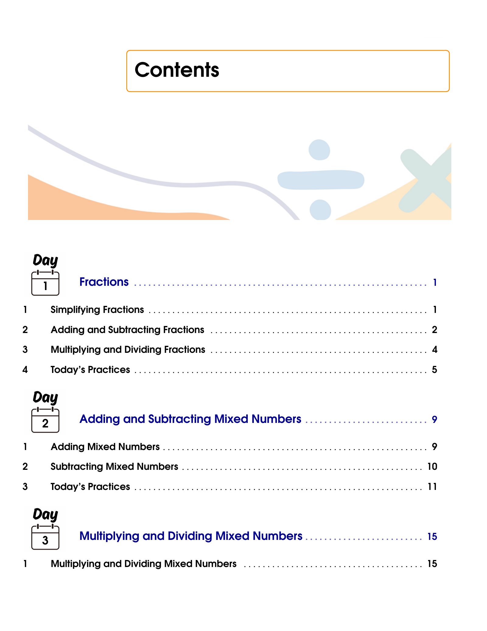 ViewMath book table of contents page
