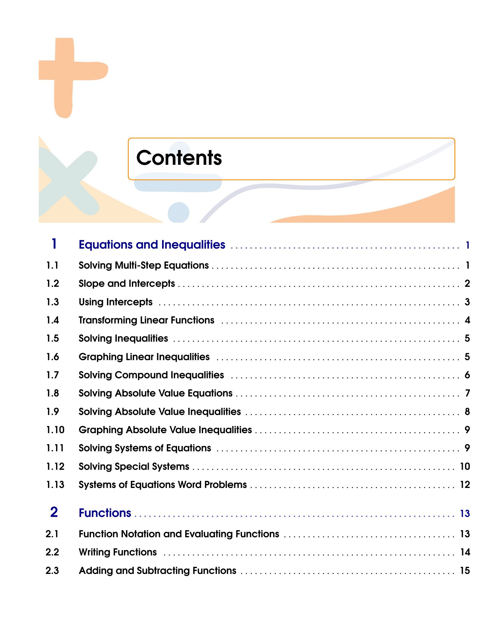 ViewMath book table of contents page