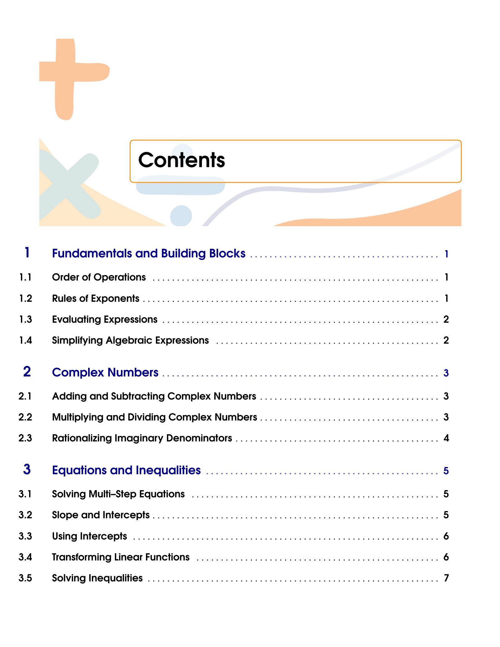 ViewMath book table of contents page