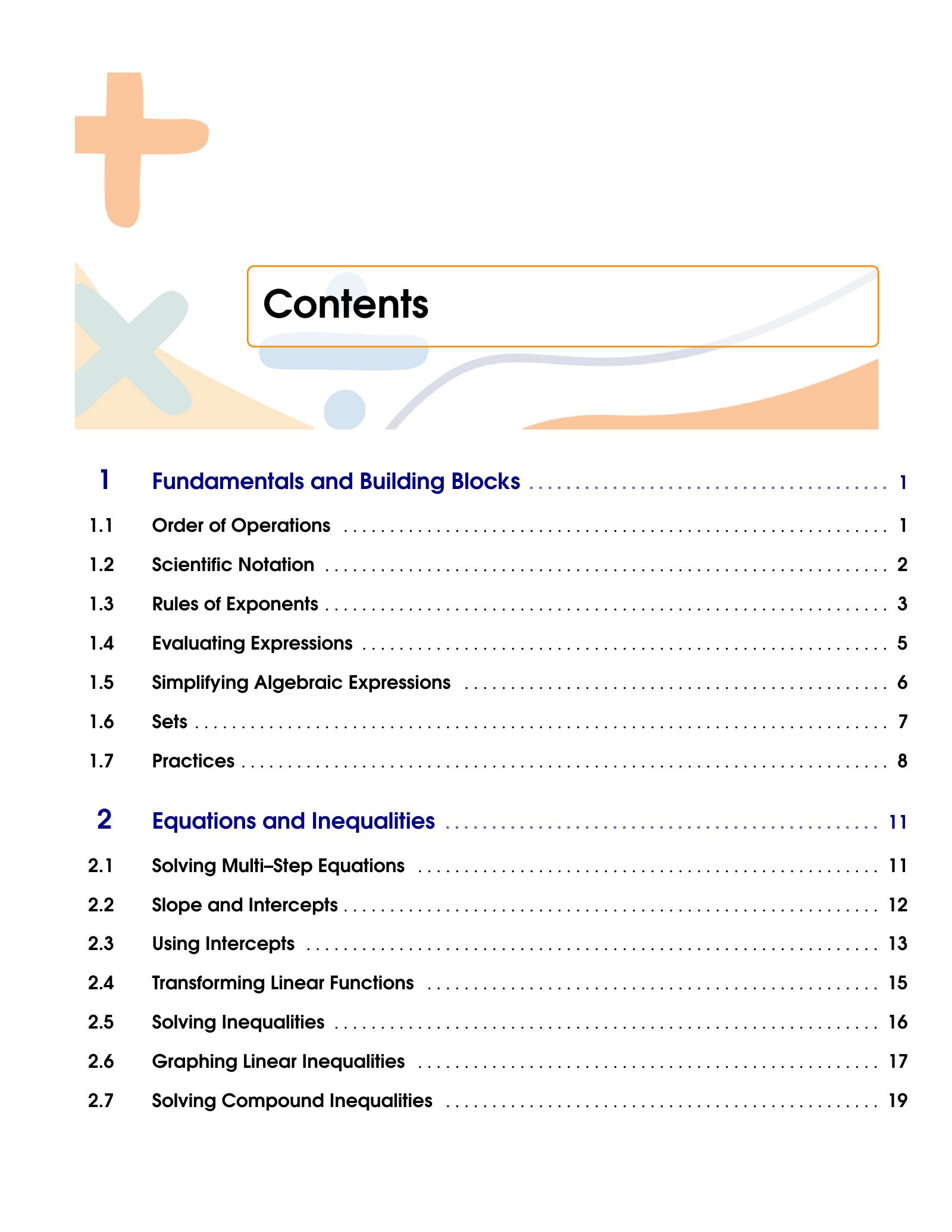 ViewMath book table of contents page