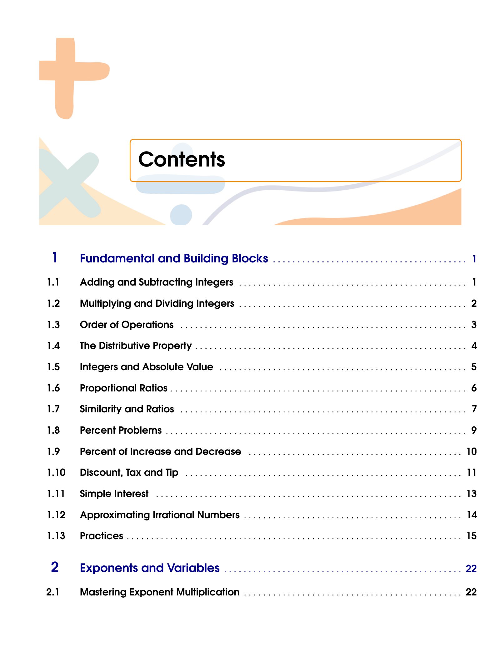 ViewMath book table of contents page