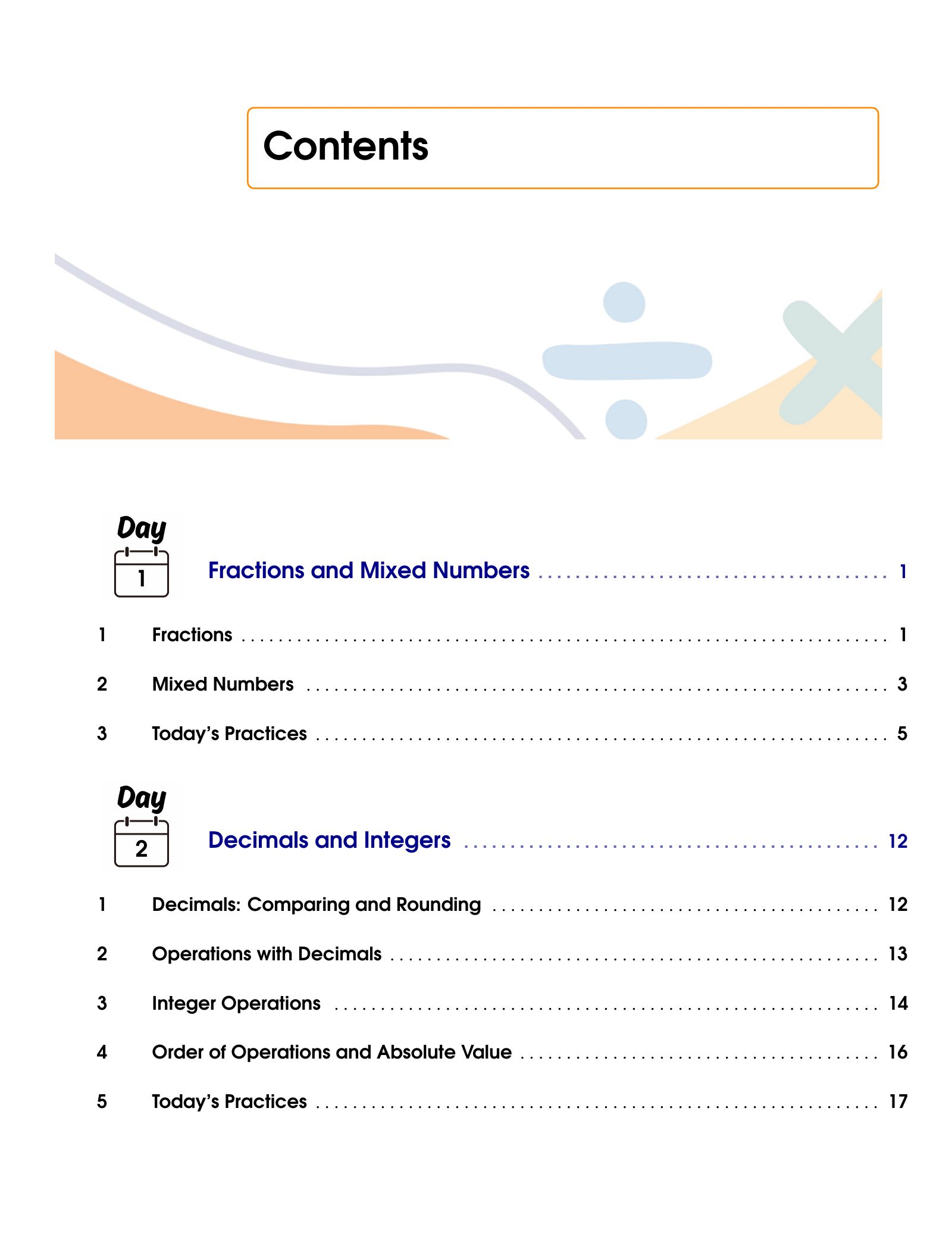 ViewMath book table of contents page