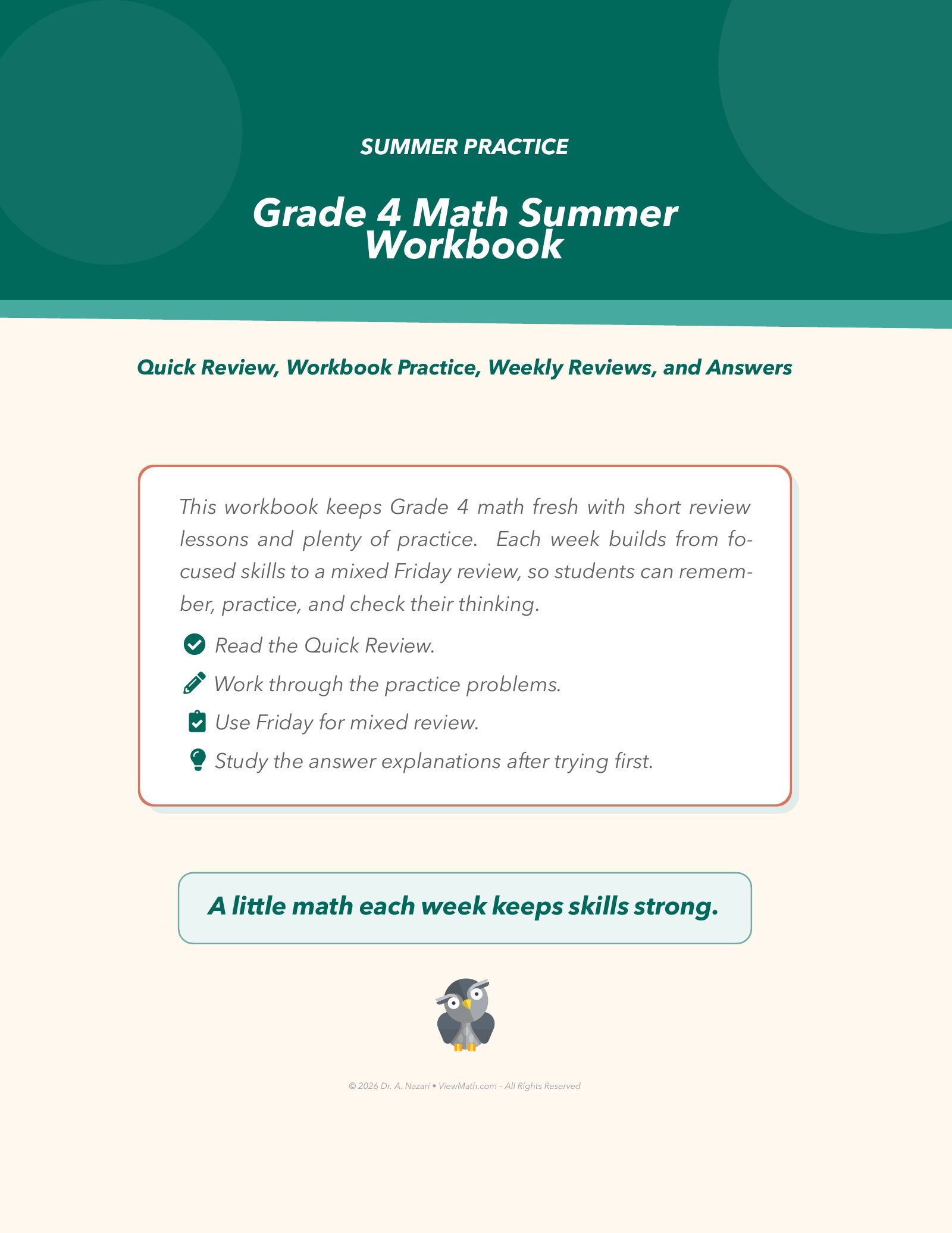 ViewMath book welcome and introduction page