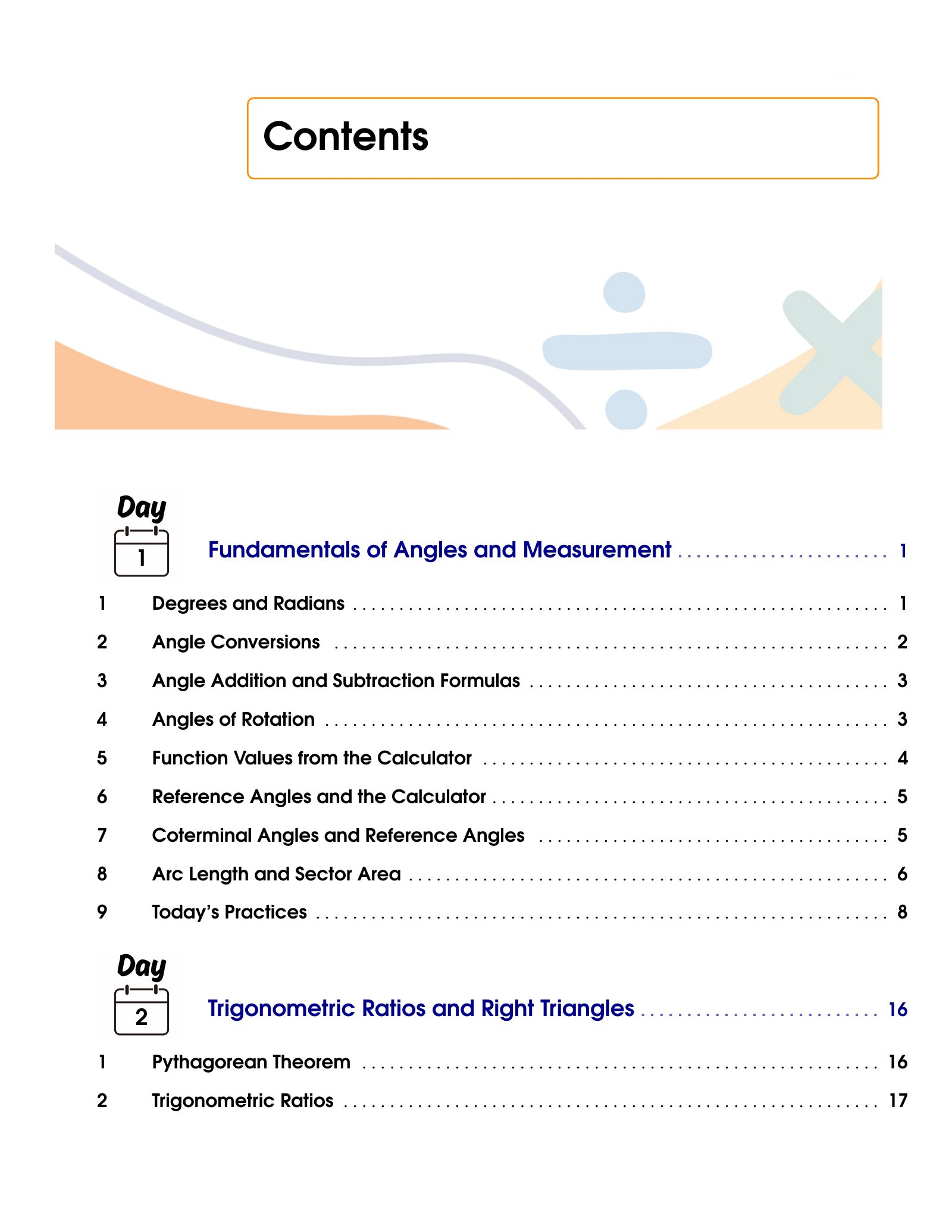 ViewMath book table of contents page