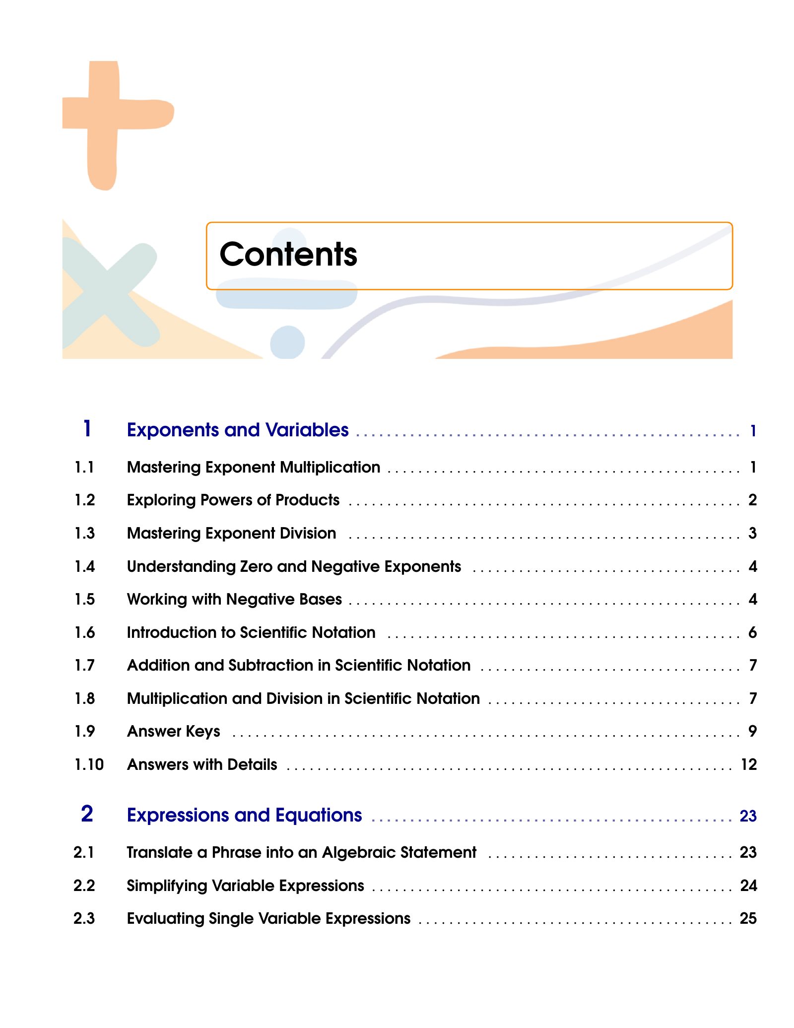 ViewMath book table of contents page
