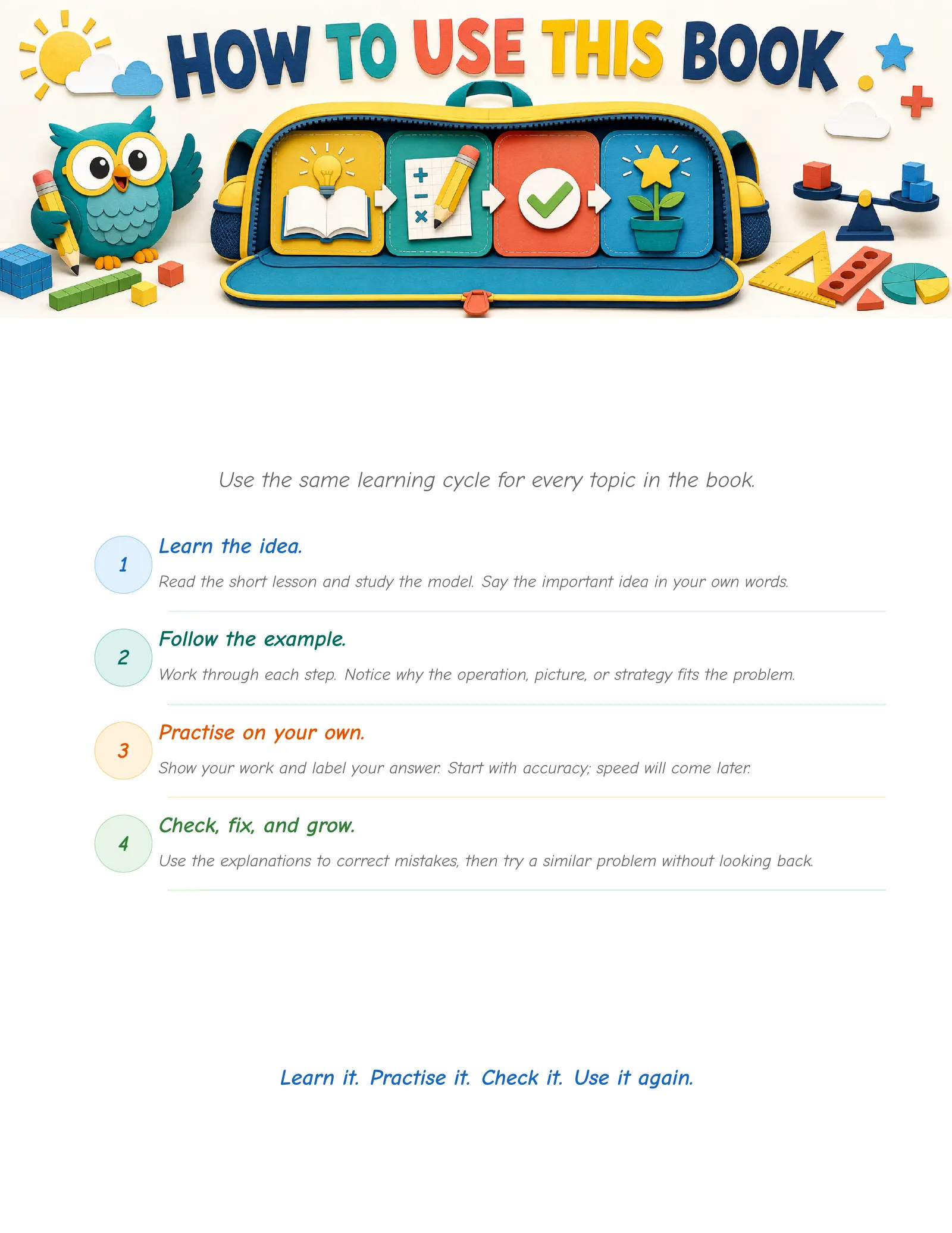 ViewMath book how-to-use page