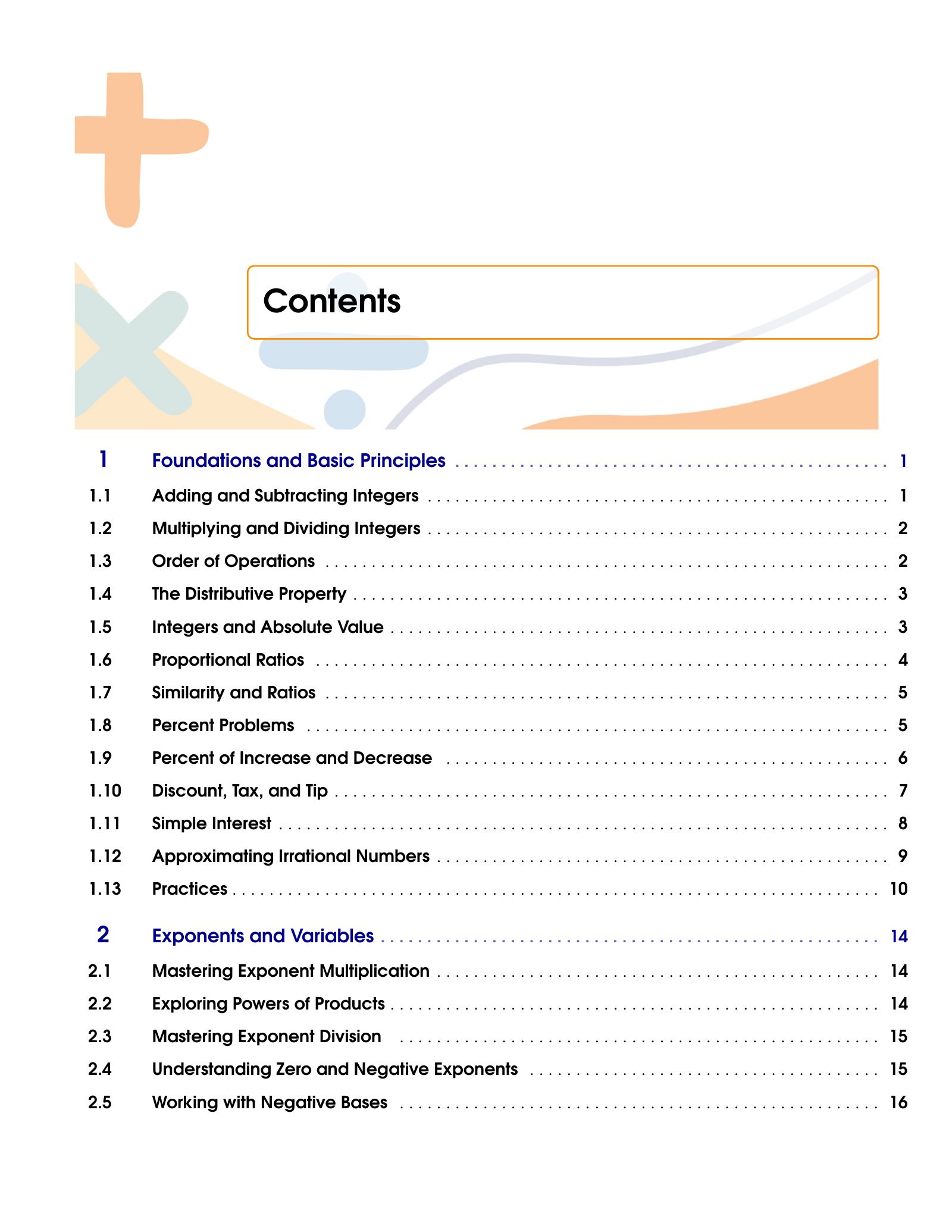 ViewMath book table of contents page