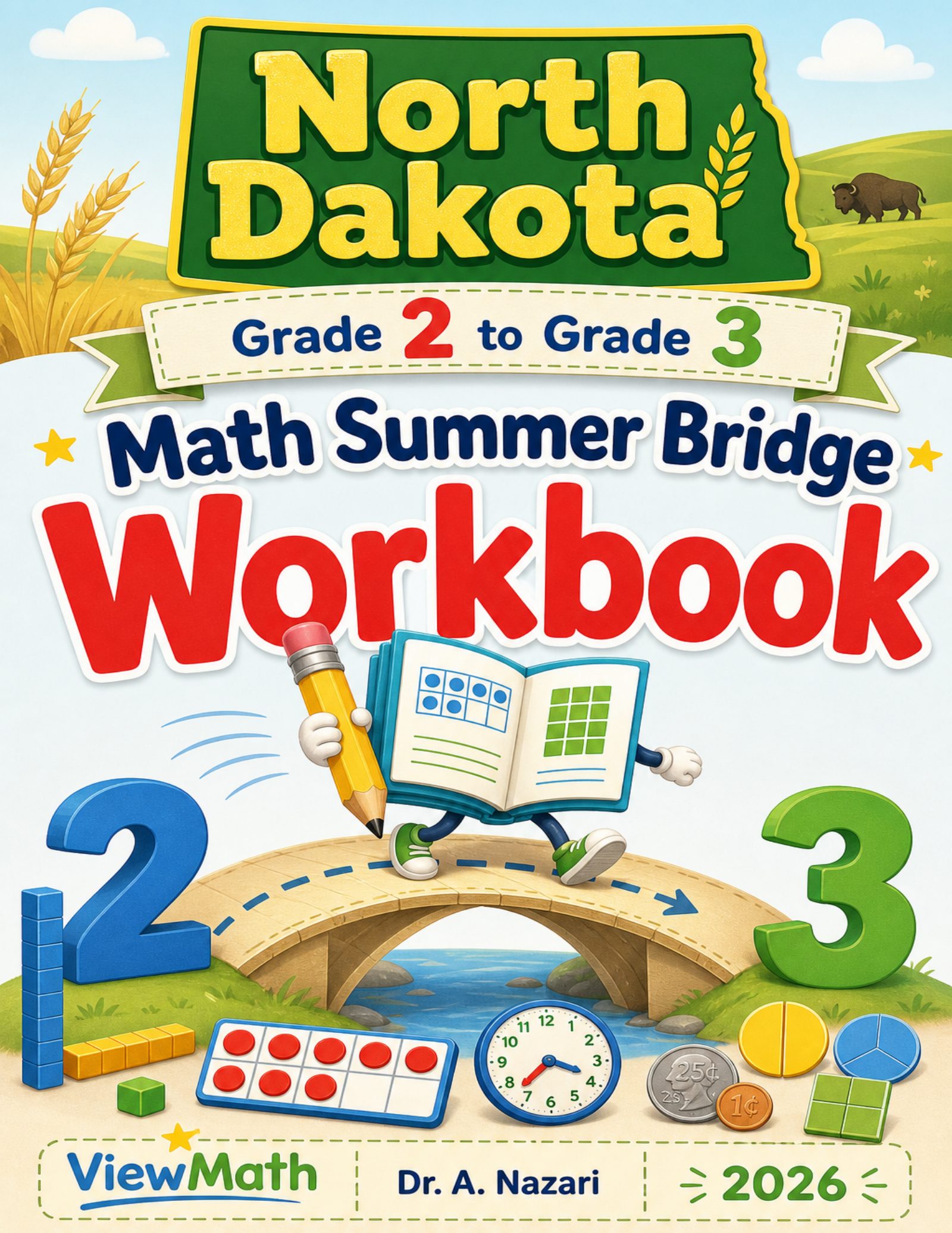 North Dakota Grade 2 to Grade 3 Math Summer Bridge Workbook