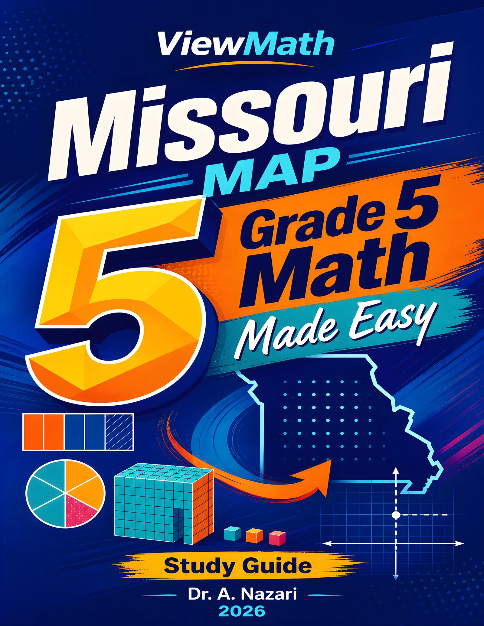 Missouri MAP Grade 5 Math Learn & Test Bundle: 3 Guides, Workbook & 25 Tests