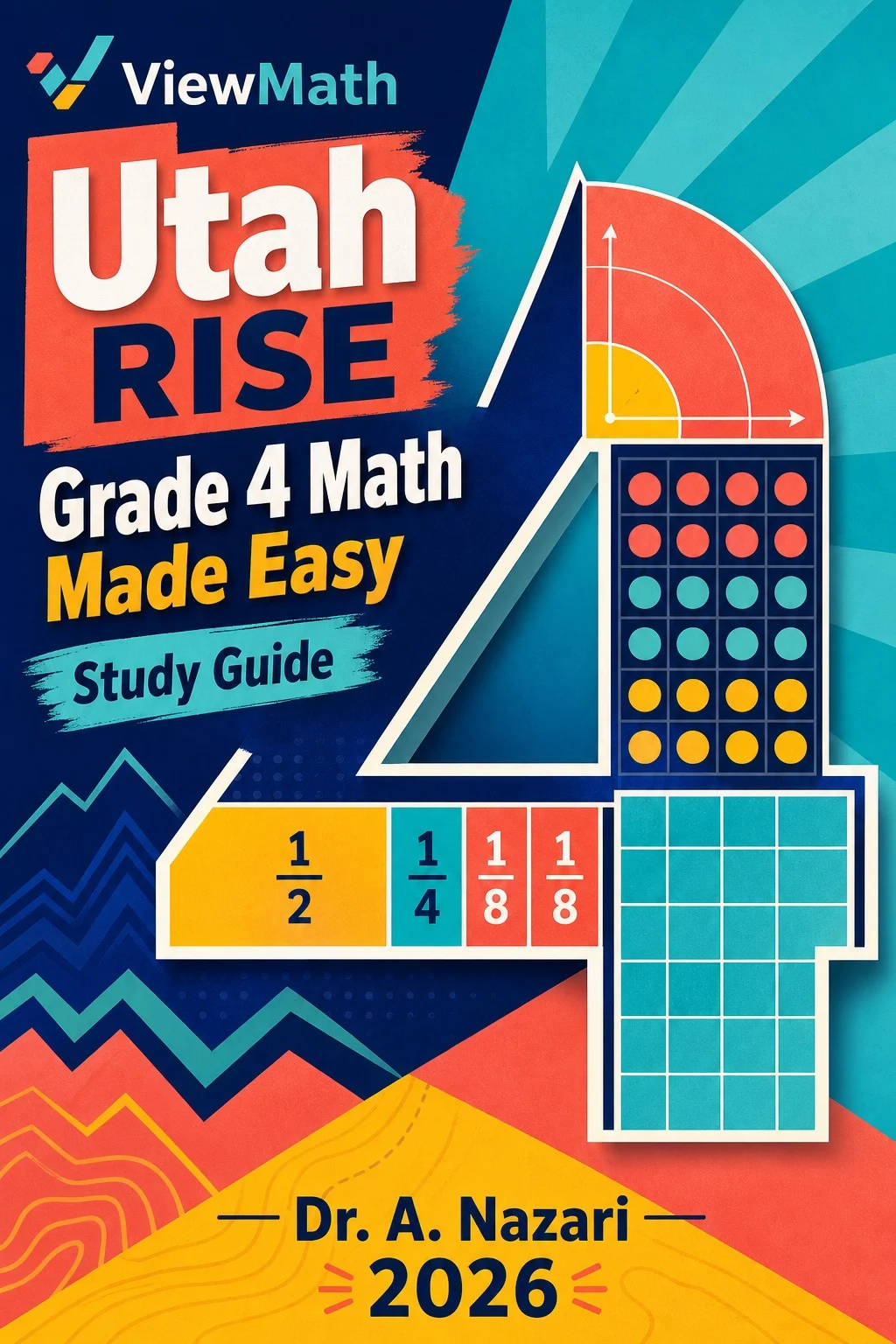 Utah RISE Grade 4 Math Learn & Test Bundle: 3 Guides, Workbook & 25 Tests