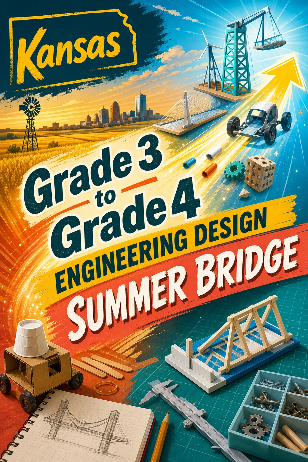 Kansas Grade 3 to Grade 4 Engineering Design Summer Bridge