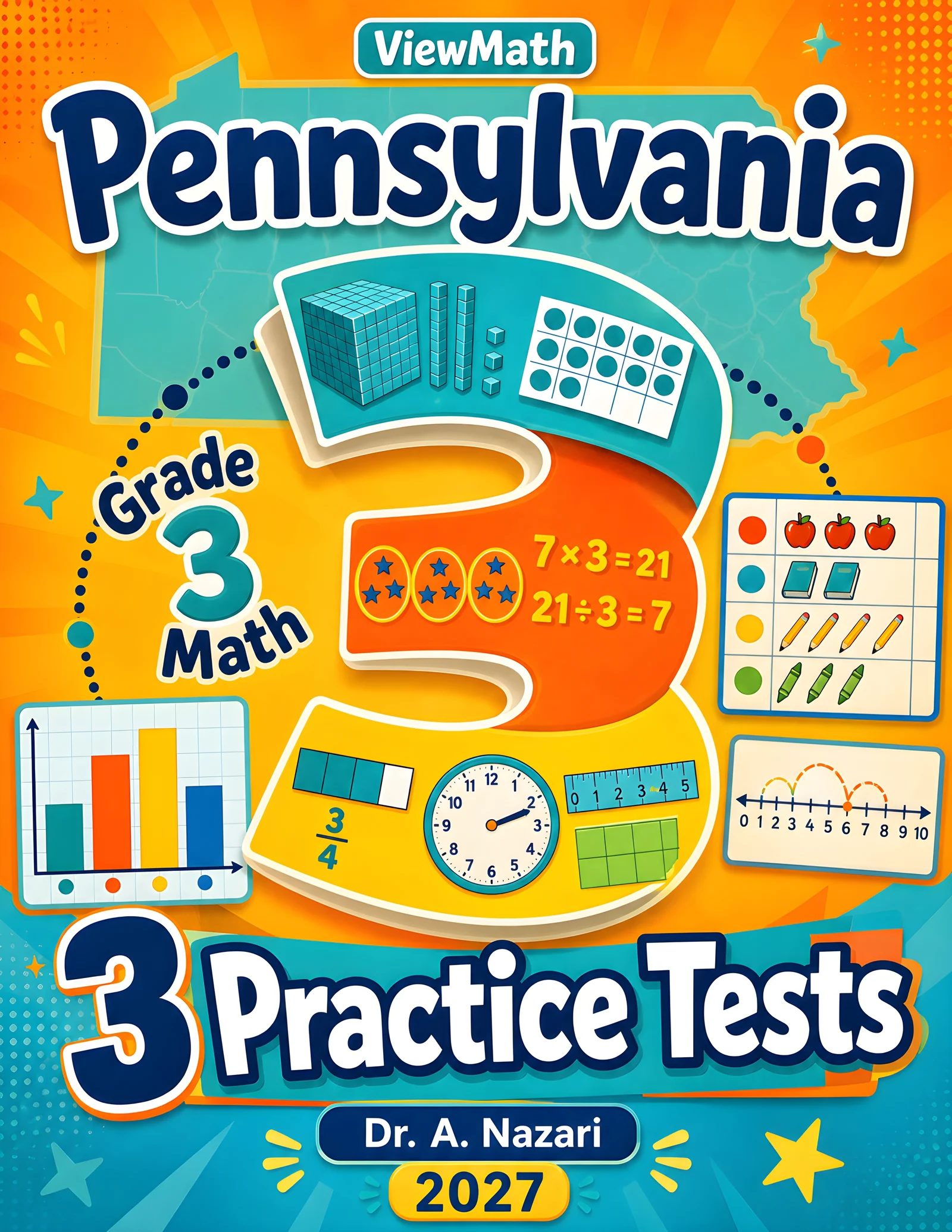 Pennsylvania PSSA Grade 4 Math Practice Tests Bundle: 25 Full-Length Tests
