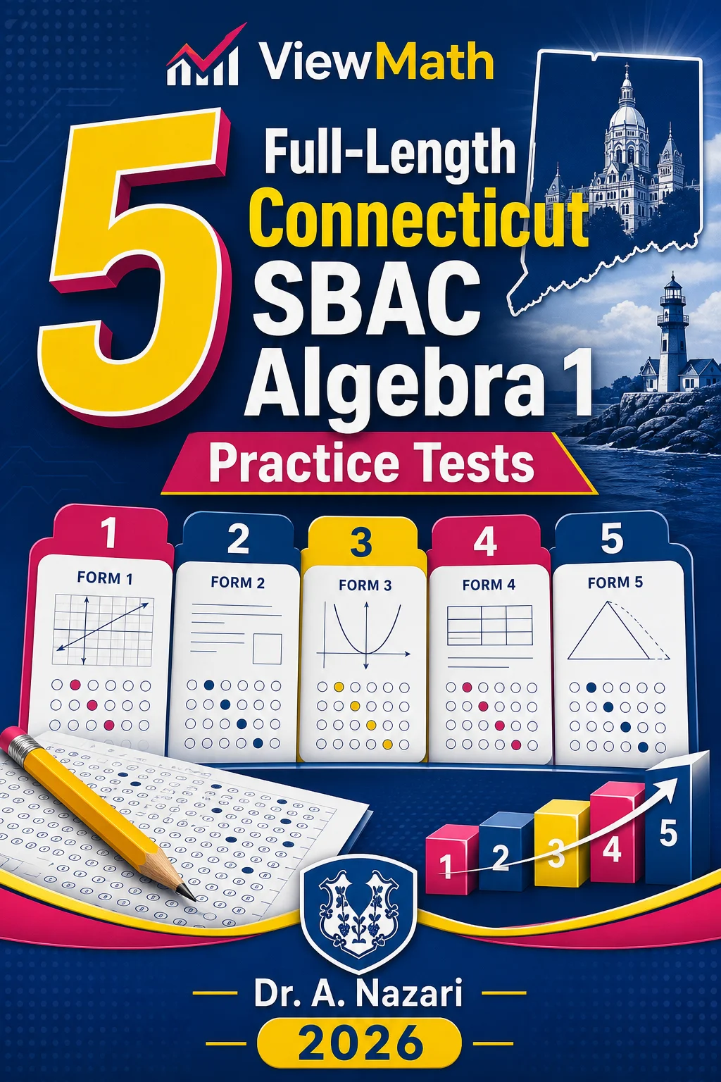5 Full-Length Connecticut SBAC Algebra 1 Math Practice Tests