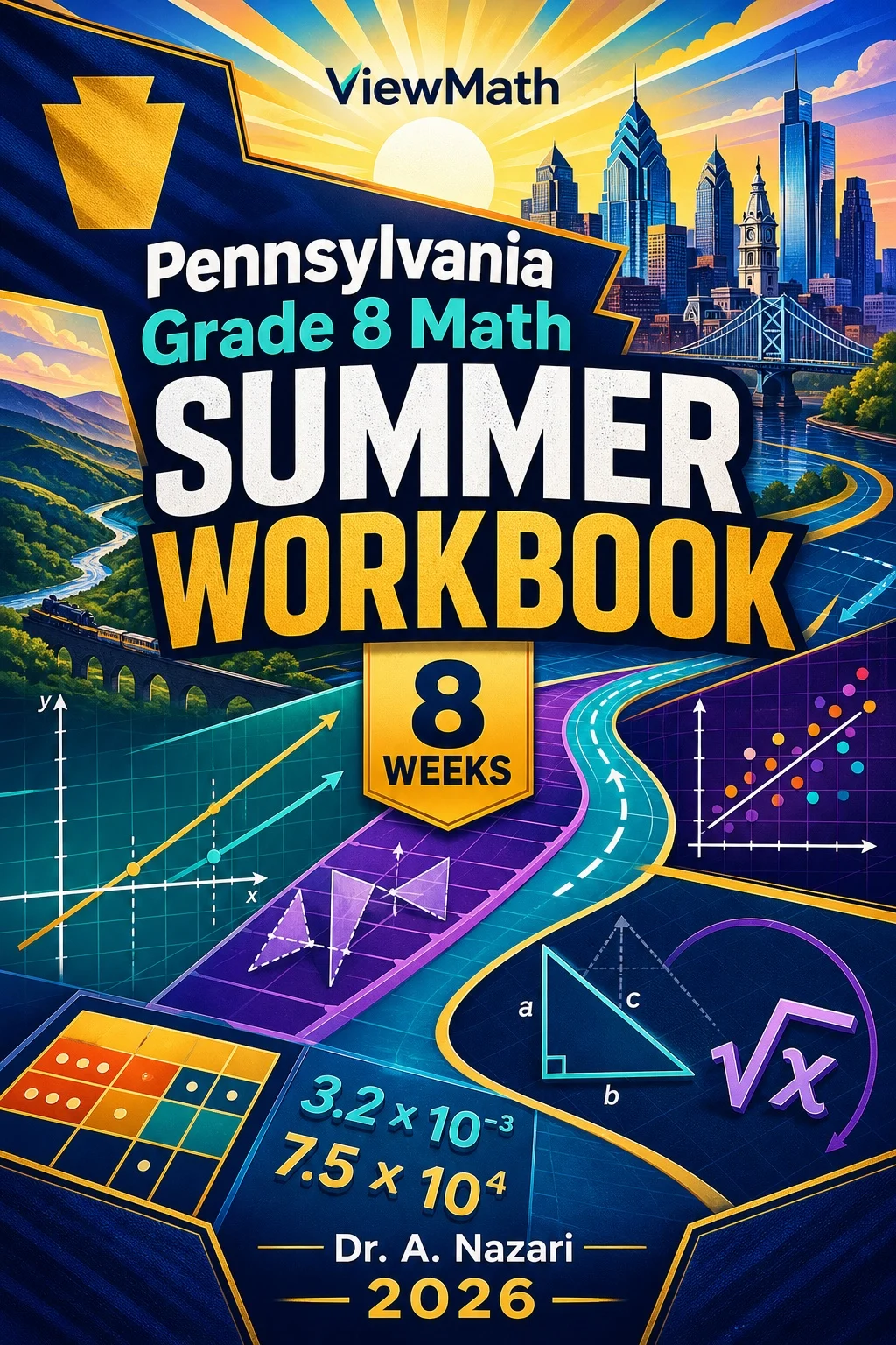 Pennsylvania PSSA Grade 8 Math Summer Review Workbook